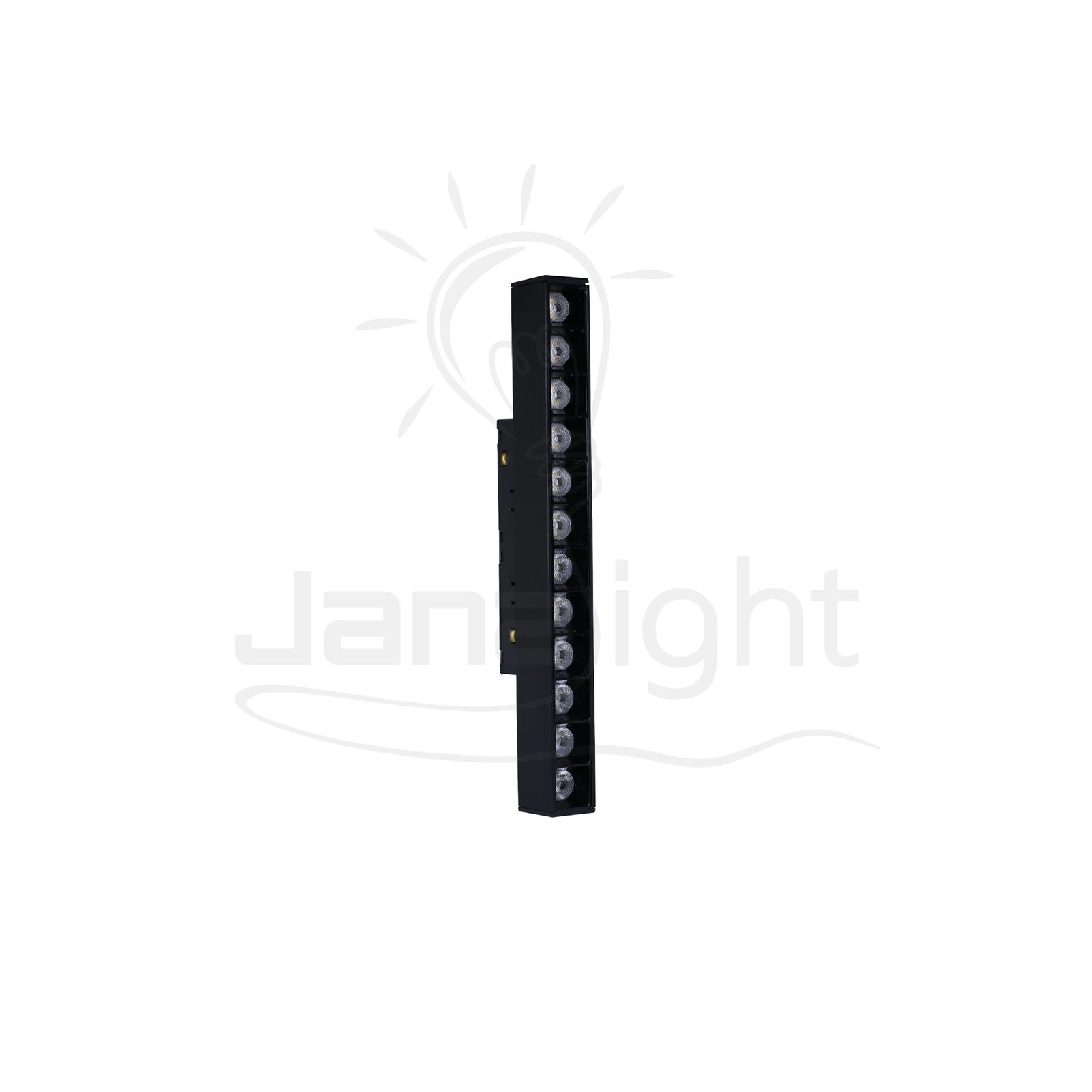 كشاف مجناتك اسود بروفايل مستطيل 12 عدسة 12 وات 22 سم كول جنى لايت Rectangular magnetic light black body color cool 12W 12 lens