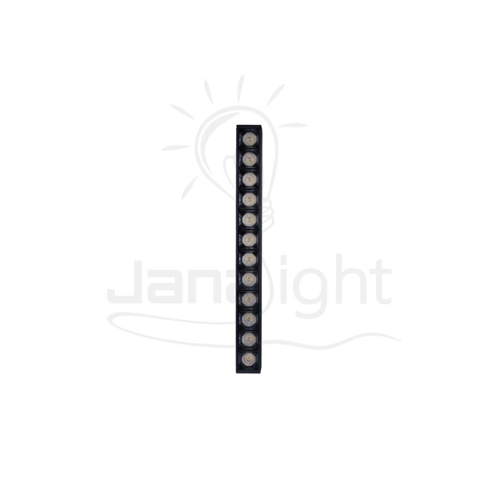 كشاف مجناتك اسود بروفايل مستطيل 12 عدسة 12 وات 22 سم كول جنى لايت Rectangular magnetic light black body color cool 12W 12 lens
