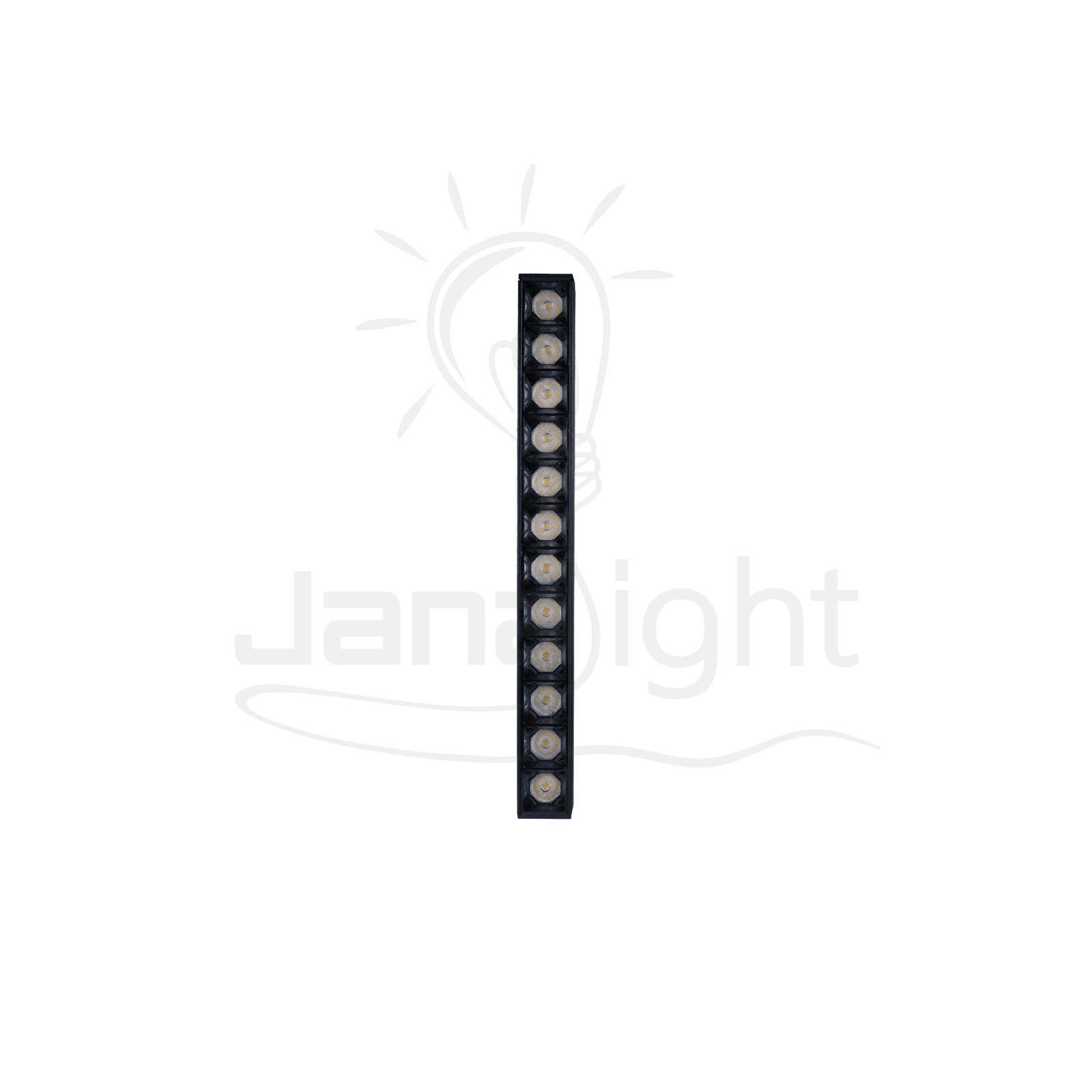 كشاف مجناتك اسود بروفايل مستطيل 12 عدسة 12 وات 22 سم كول جنى لايت Rectangular magnetic light black body color cool 12W 12 lens