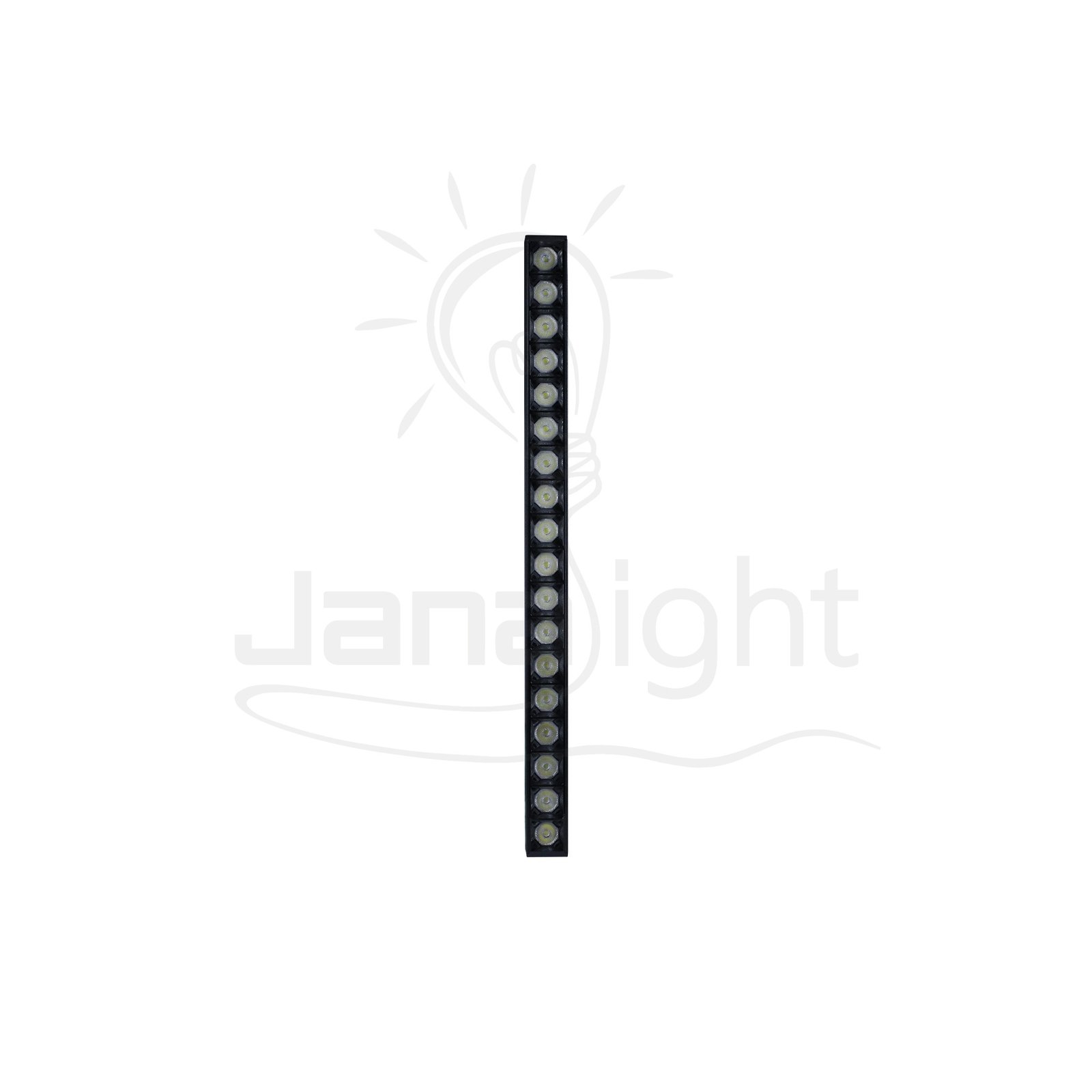 كشاف مجناتك اسود بروفايل مستطيل 18 عدسة 18 وات 33 سم ابيض جنى لايت Rectangular magnetic light black body color white 18W 33cm