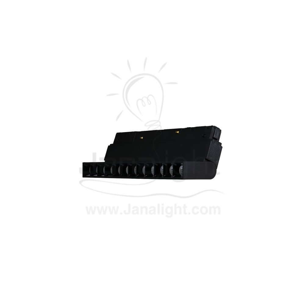 كشاف مجناتك اسود تراك مستطيل متحرك 12 عدسة 12 وات 22 سم كول جنى لايت Rectangular tiltable magnetic light black body color cool 12W 22cm