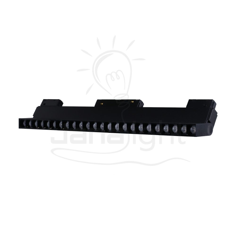كشاف مجناتك اسود تراك مستطيل متحرك 24 عدسة 24 وات 44 سم وورم جنى لايت Rectangular tiltable magnetic light black body color warm light 24W 24 lens