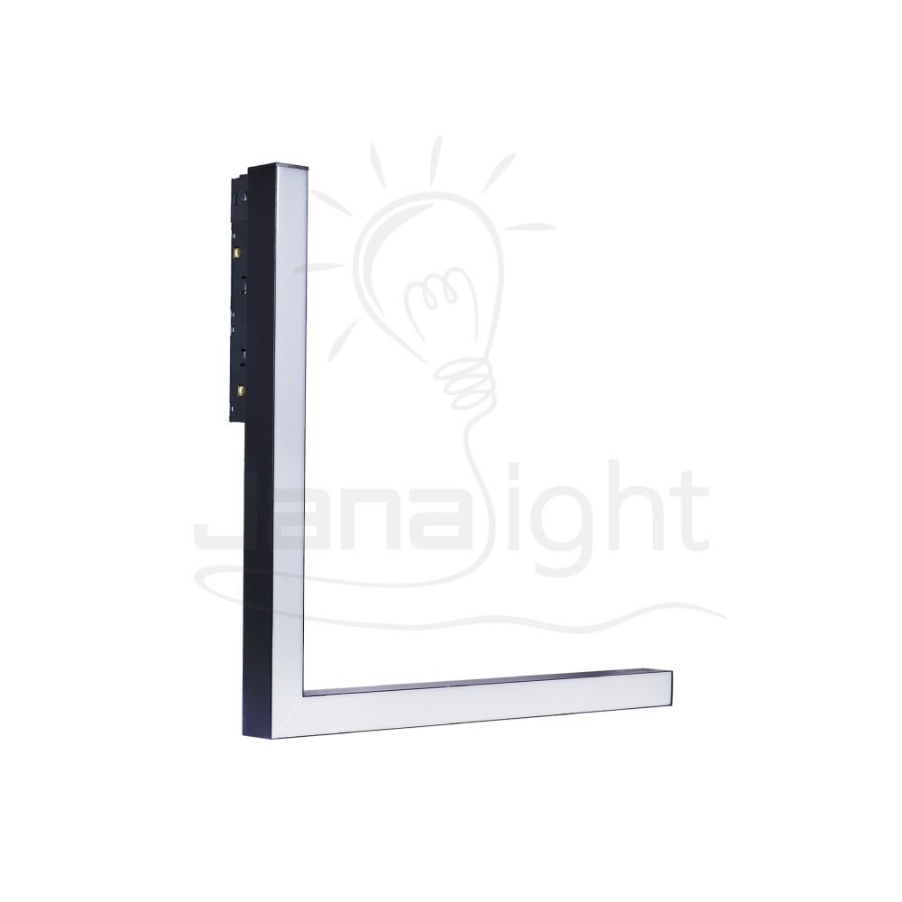 كشاف مجناتك اسود بروفايل مستطيل مسنفر L زاوية 32*30 سم 25 وات وورم جنى لايت Rectangular magnetic light black body color warm light 25W L shape