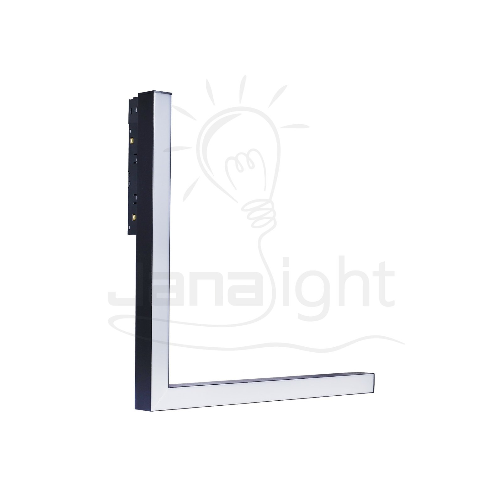 كشاف مجناتك اسود بروفايل مستطيل مسنفر L زاوية 32*30 سم 25 وات وورم جنى لايت Rectangular Magnetic Light Black Body Color Warm Light 25W L Shape