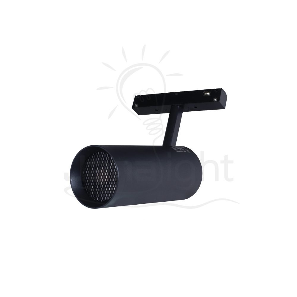 كشاف مجناتك اسود تراك اسطواني شادو 15 وات 48VDC وورم جنى لايت Cylinder track magnetic light black body color warm 15W