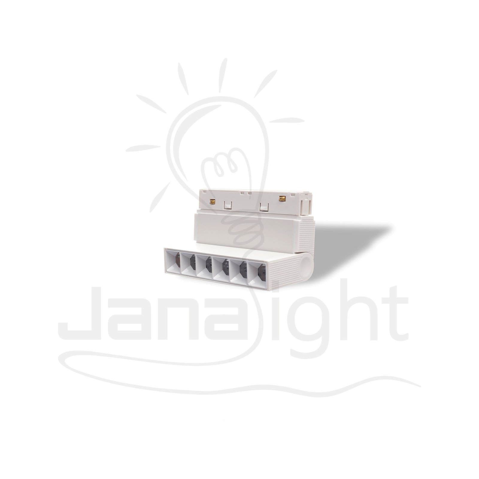 كشاف مجناتك ابيض تراك مستطيل متحرك 6عدسة 6 وات 11.5 سم كول جنى لايت White Magnetic Track Rectangular Movable Spotlight 6 Lenses 6 Watt 11.5 cm Cool Jana Light
