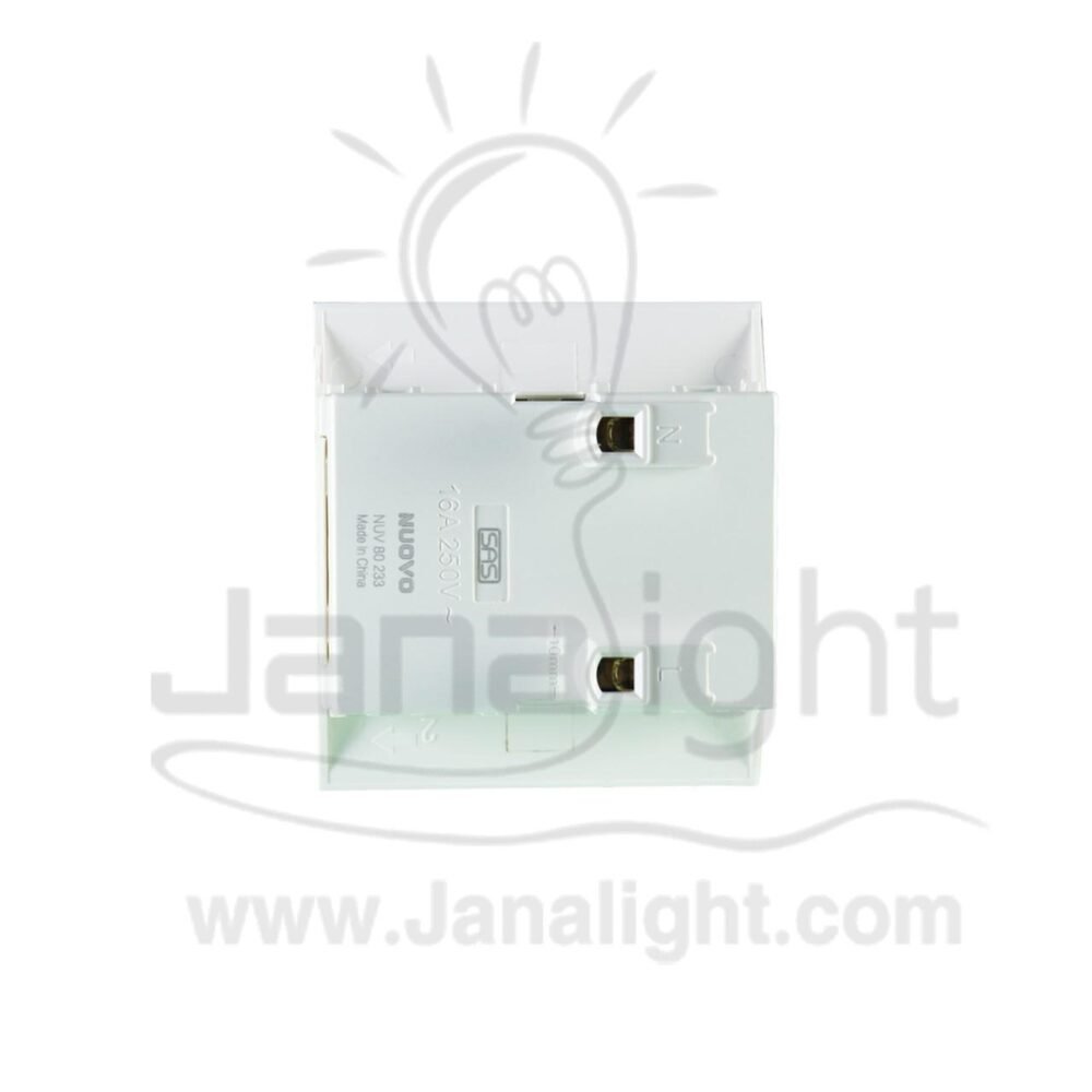 بريزة امريكي ثلاثية 16A ابيض 66مم نوفو nuovo amrecan Triple socket with earth white