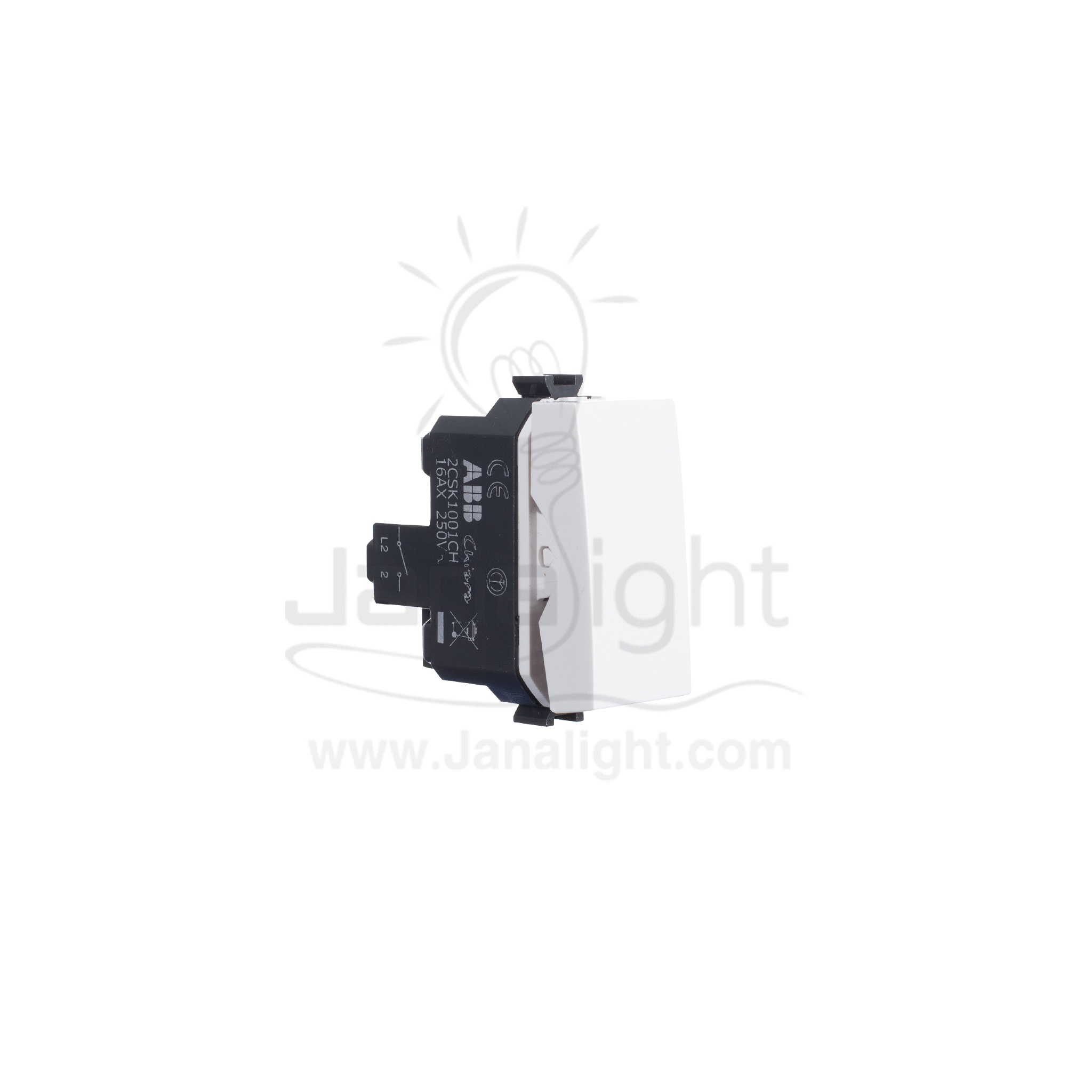 مفتاح مفرد 16 امبير ابيض ABB 1001 ABB one way switch white 16 Amp