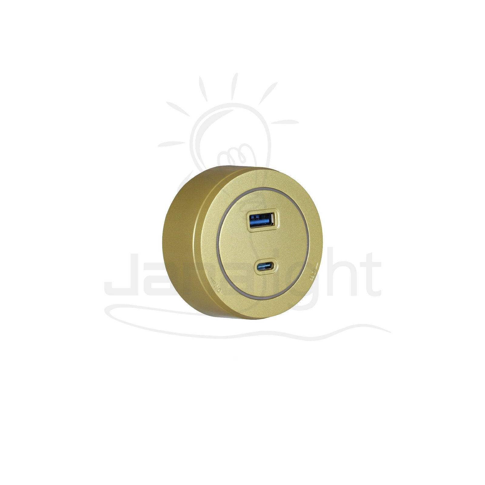 مدخل شاحن USB و USB type-C سوكت بضوء ذهبي ZOYA-016 GD 5V 3.1A Gold wall mounted power track USB and USB type-c charger