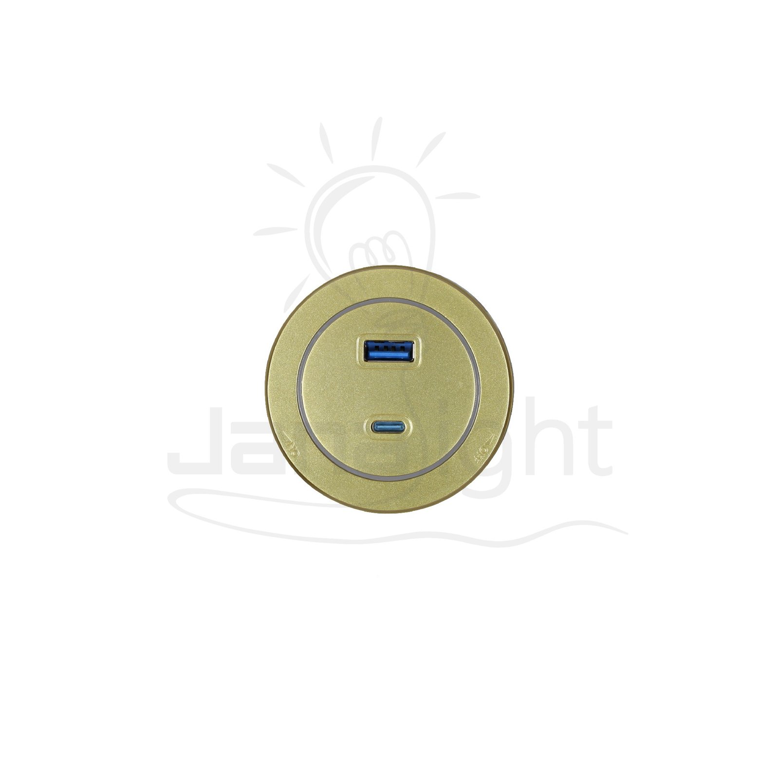 مدخل شاحن USB و USB type-C سوكت بضوء ذهبي ZOYA-016 GD 5V 3.1A Gold wall mounted power track USB and USB type-c charger