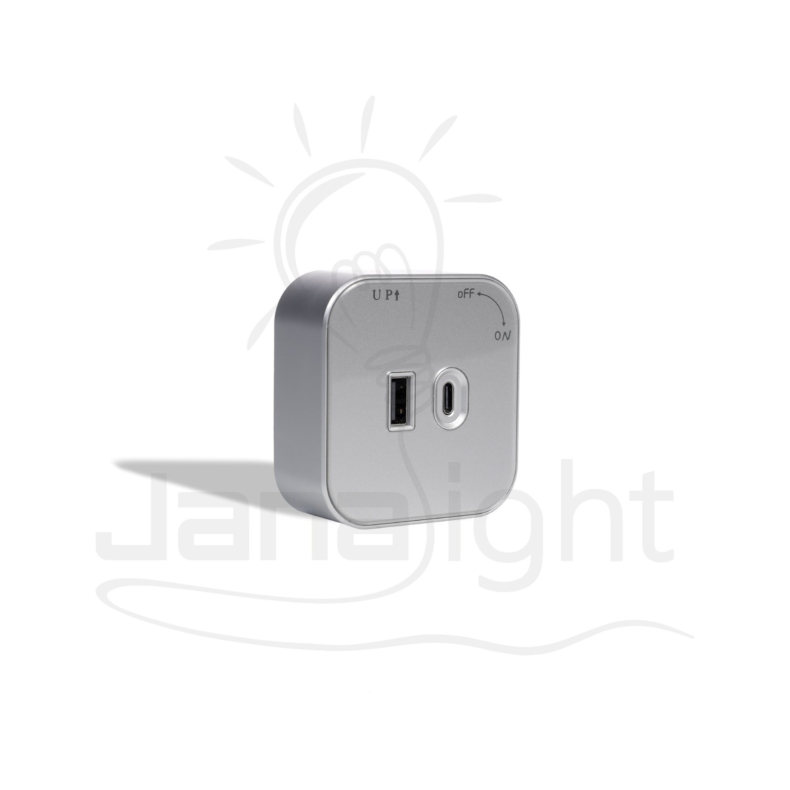 مدخل شاحن USB و USB type-C سوكت مربع فضي ZOYA-016 GR 5V 3.1A USB & USB Type-C Charger Port Square Silver – ZOYA-016 GR 5V 3.1A