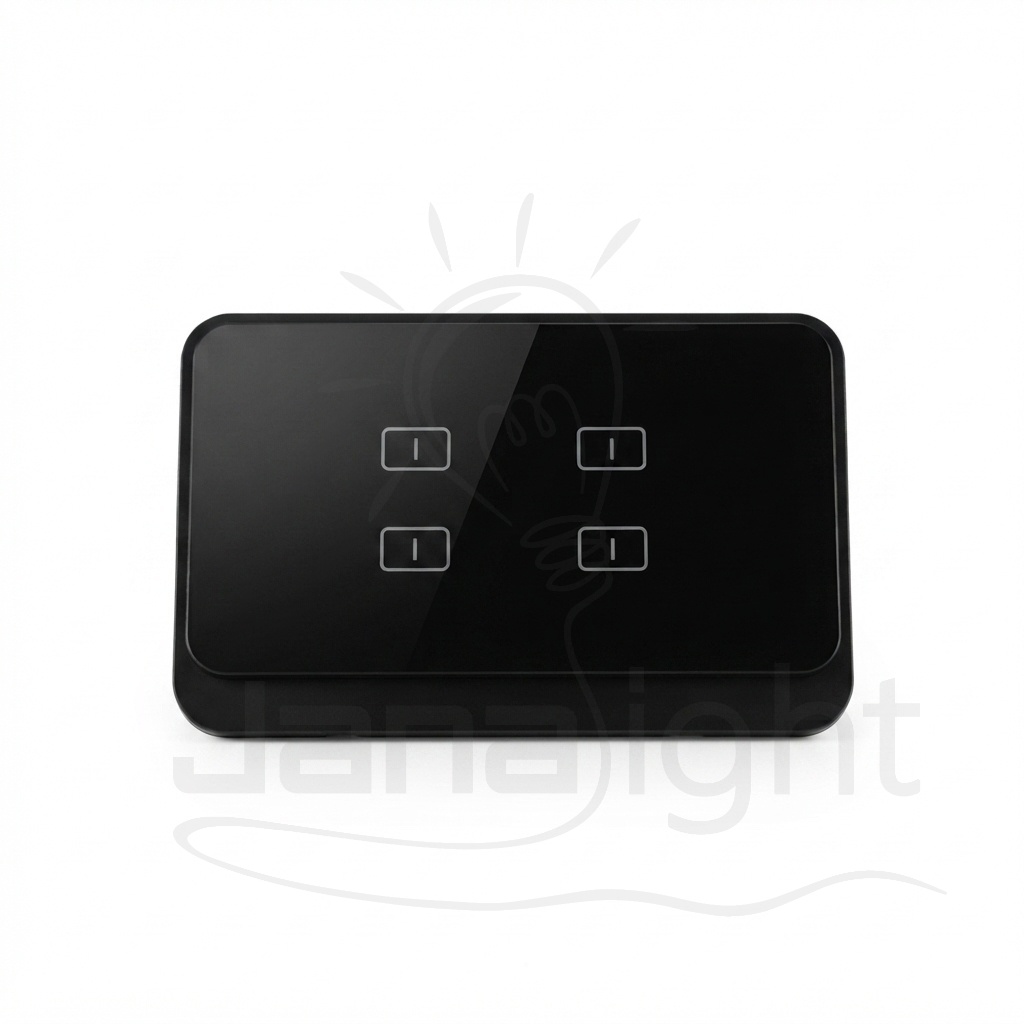 مفتاح تاتش رباعي سمارت هوم اسود Wi-Fi اوسا لوكس اونو Touch Quad Smart Home Black Wi-Fi Switch Osa Lux Uno