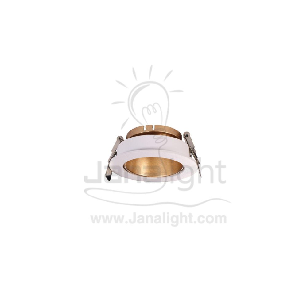 سبوت لايت فارغ 7.5 مدور ابيض ذهبي مط Round Matt Gold 7,5 SpotLight Frame