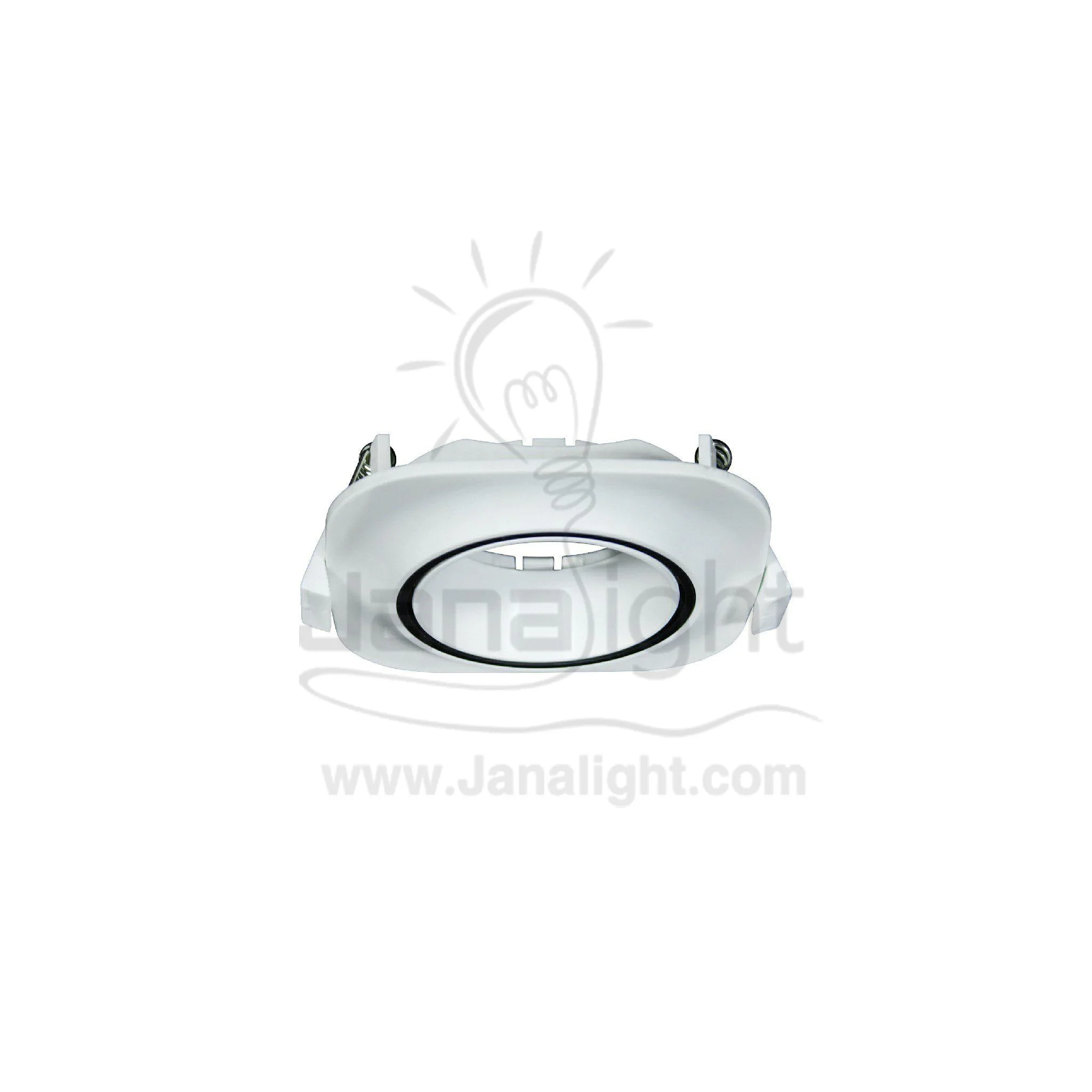سبوت لايت مربع فارغ ابيض - اسود لميع Square White/Shiny Black Spotlight Frame