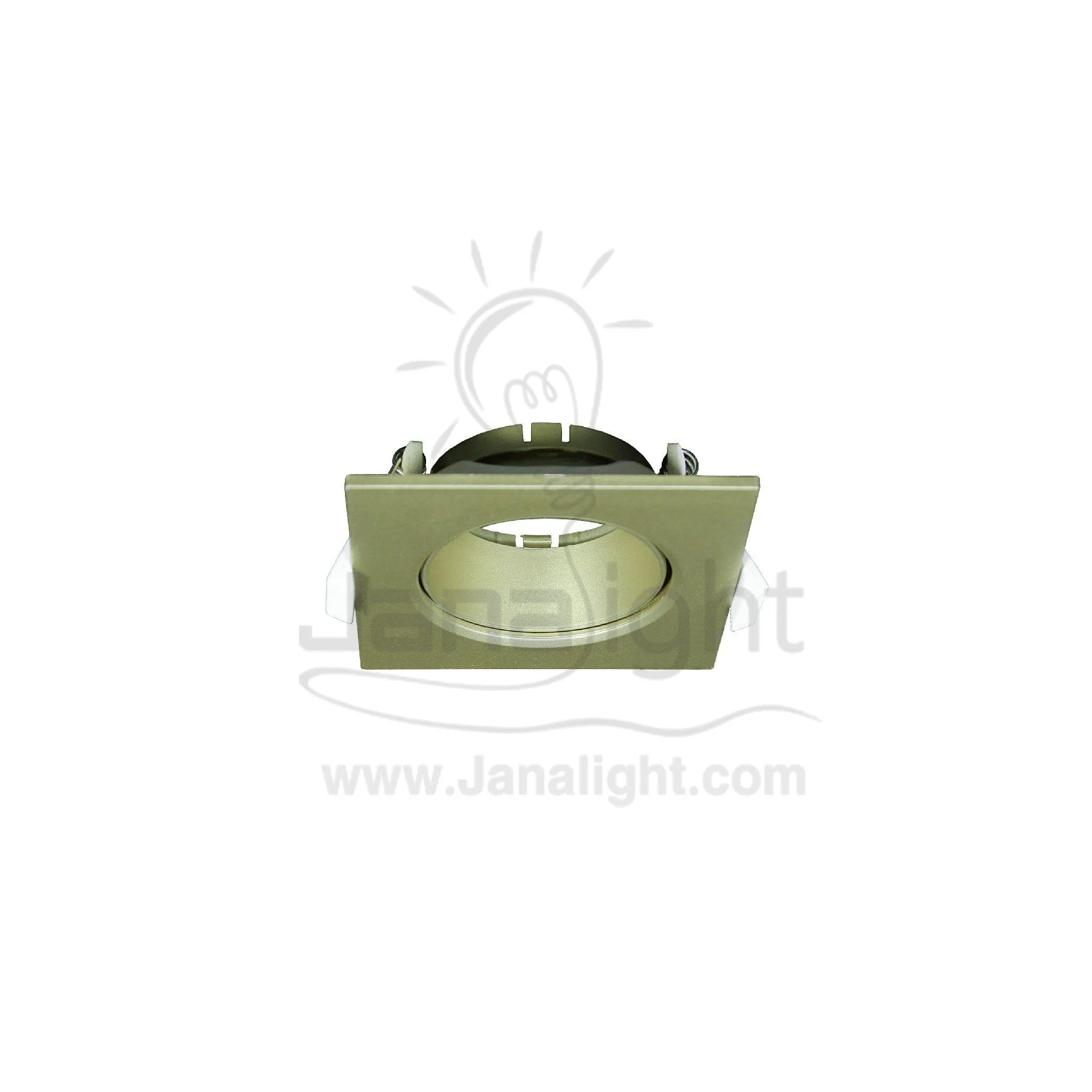 سبوت لايت مربع فارغ بلاستك متحرك شمباني مط Square Plastic Matt Champagne Rotatable Bareeq Spotlight Frame