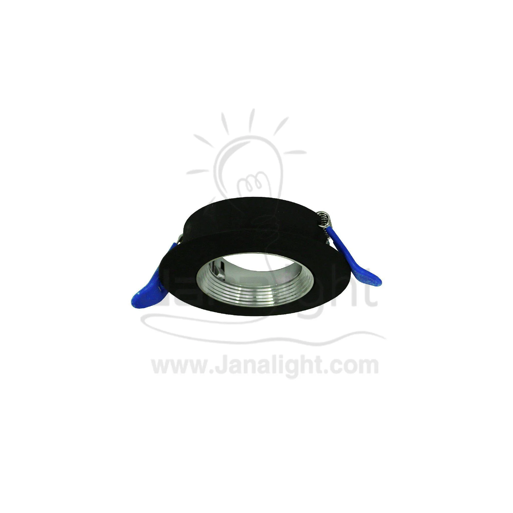 سبوت لايت فارغ 7.5 مدور بلاستك اسود * فضي مدرج Round Plastic Black/Silver Scaled 7,5 Spotlight Frame