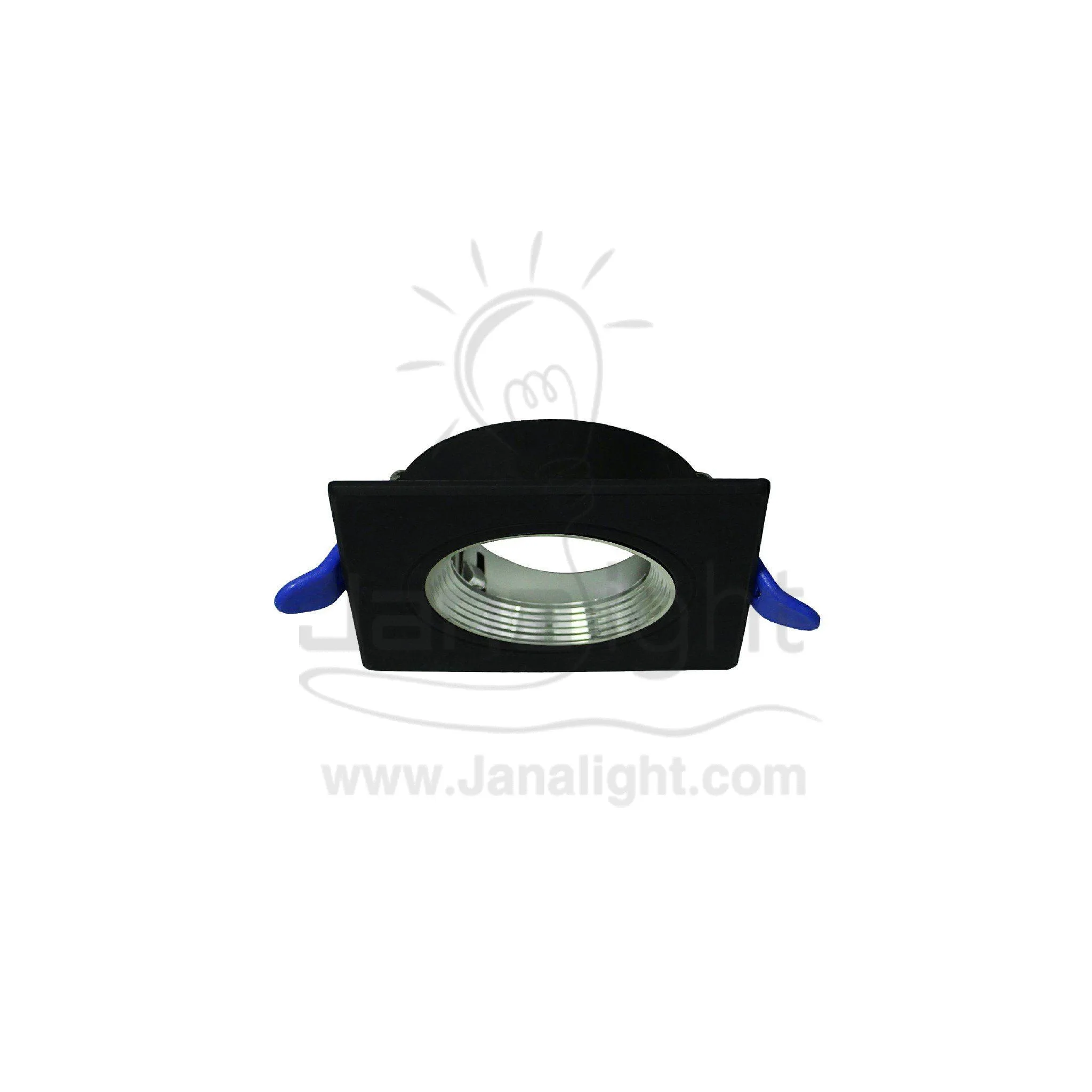 سبوت لايت فارغ 7.5 مربع بلاستك اسود * فضي مدرج Square Plastic Black/Silver Scaled 7,5 Spotlight Frame