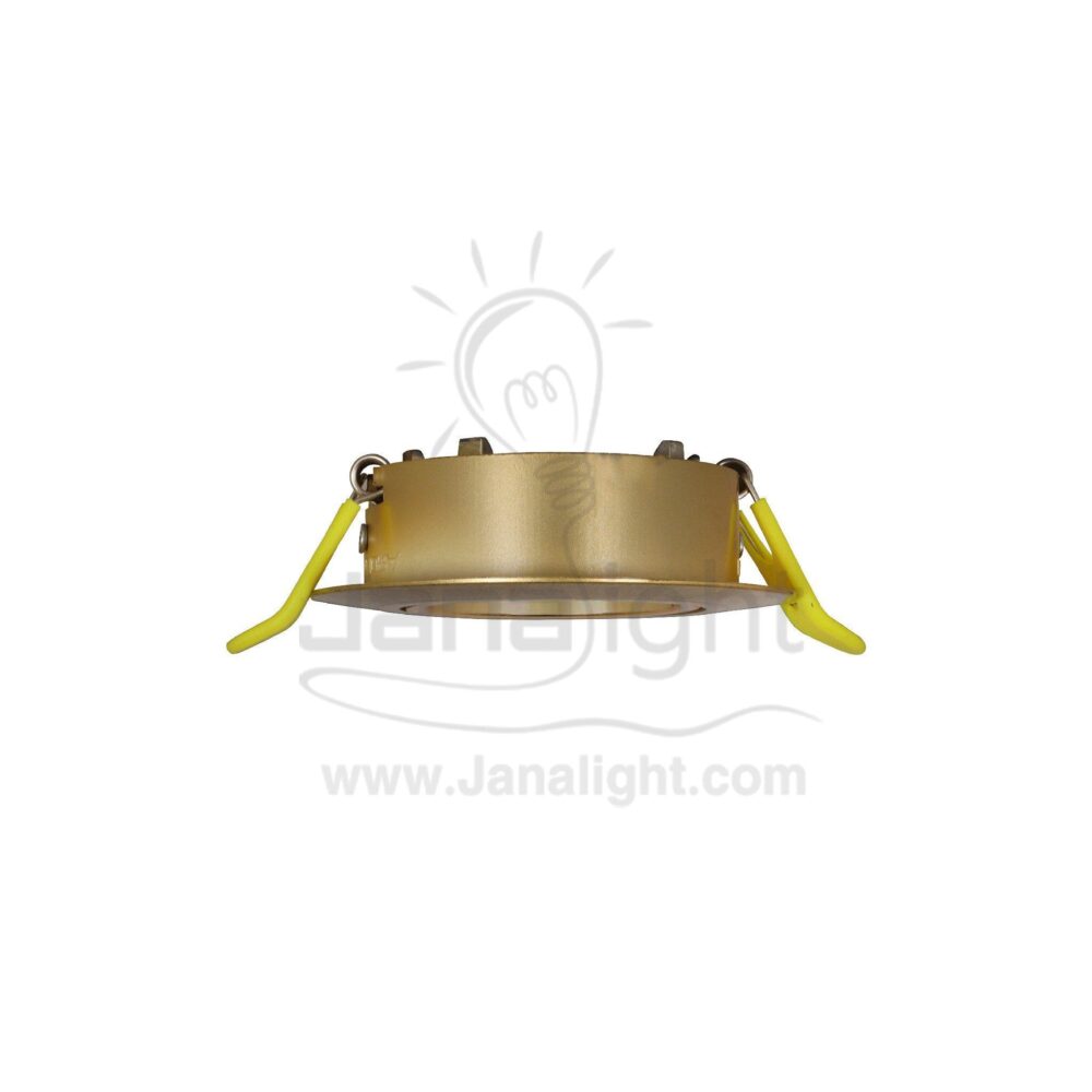 سبوت لايت فارغ 7.5 مدور بلاستك ذهبي اكسديه * ذهبي كونو Round Plastic Golden Bronze/Gold Cono 7,5 SpotLight Frame