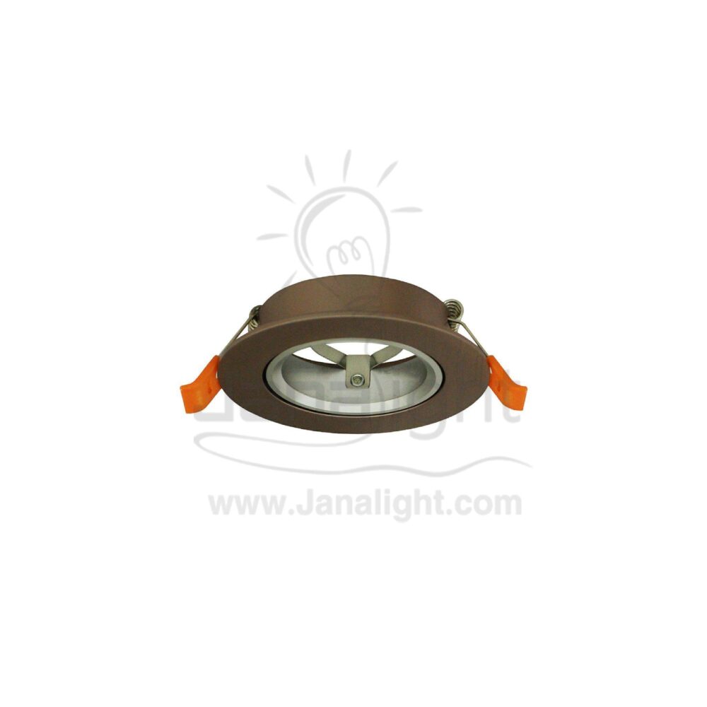 سبوت مدور بني مقشش فارغ المنيوم جنى لايت JN-1109 XK recessed pivoting brown striated round frame spotlight 7.5 cm