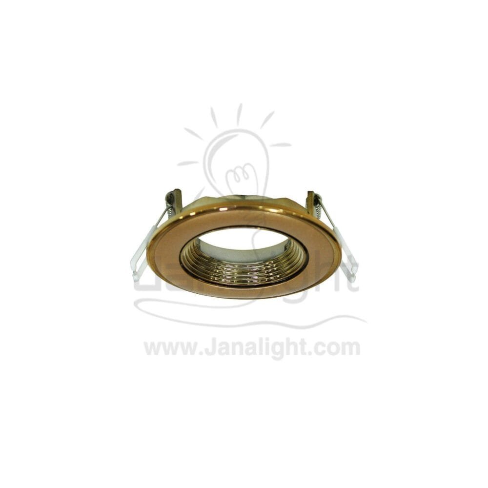 سبوت مدور متحرك فارغ مدرج نحاسي لميع - نحاسي مط بريق BQ-2-14 pivoting mounting recessed round copper body color frame spotlight 9 cm