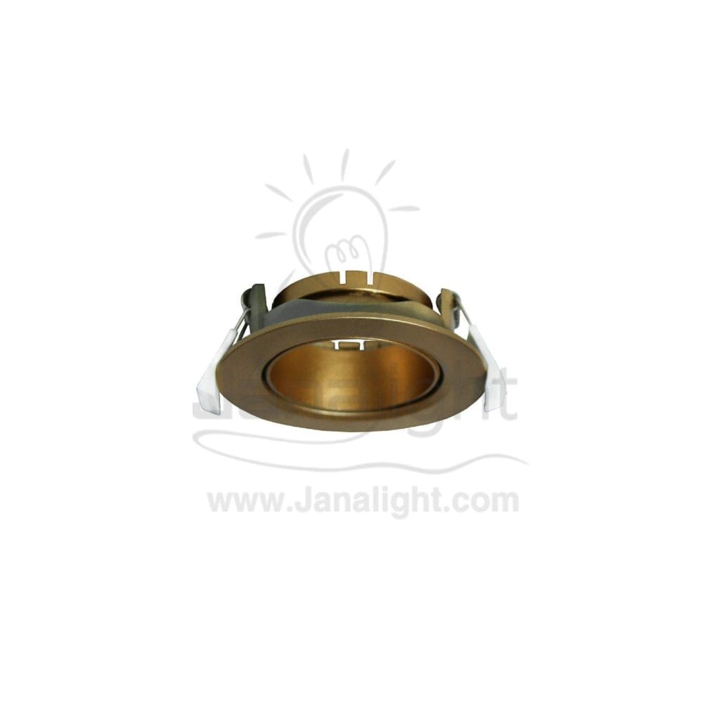 سبوت مدور فارغ بلاستك متحرك نحاسي بريق BQ 02 - 11 pivoting recessed copper frame spotlight 9 cm