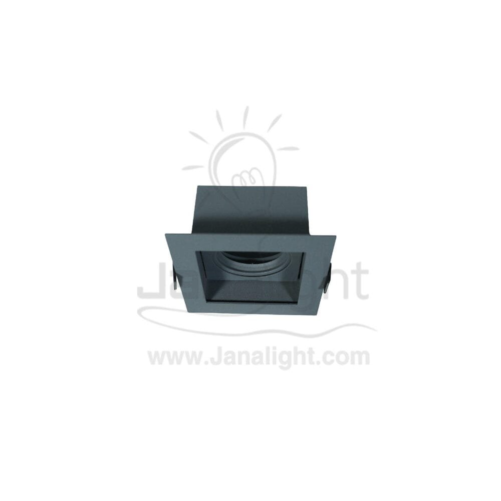 سبوت دايكست مربع 1عين رمادي فاتح سادة TEC-6150 slotter square frame gray downlight