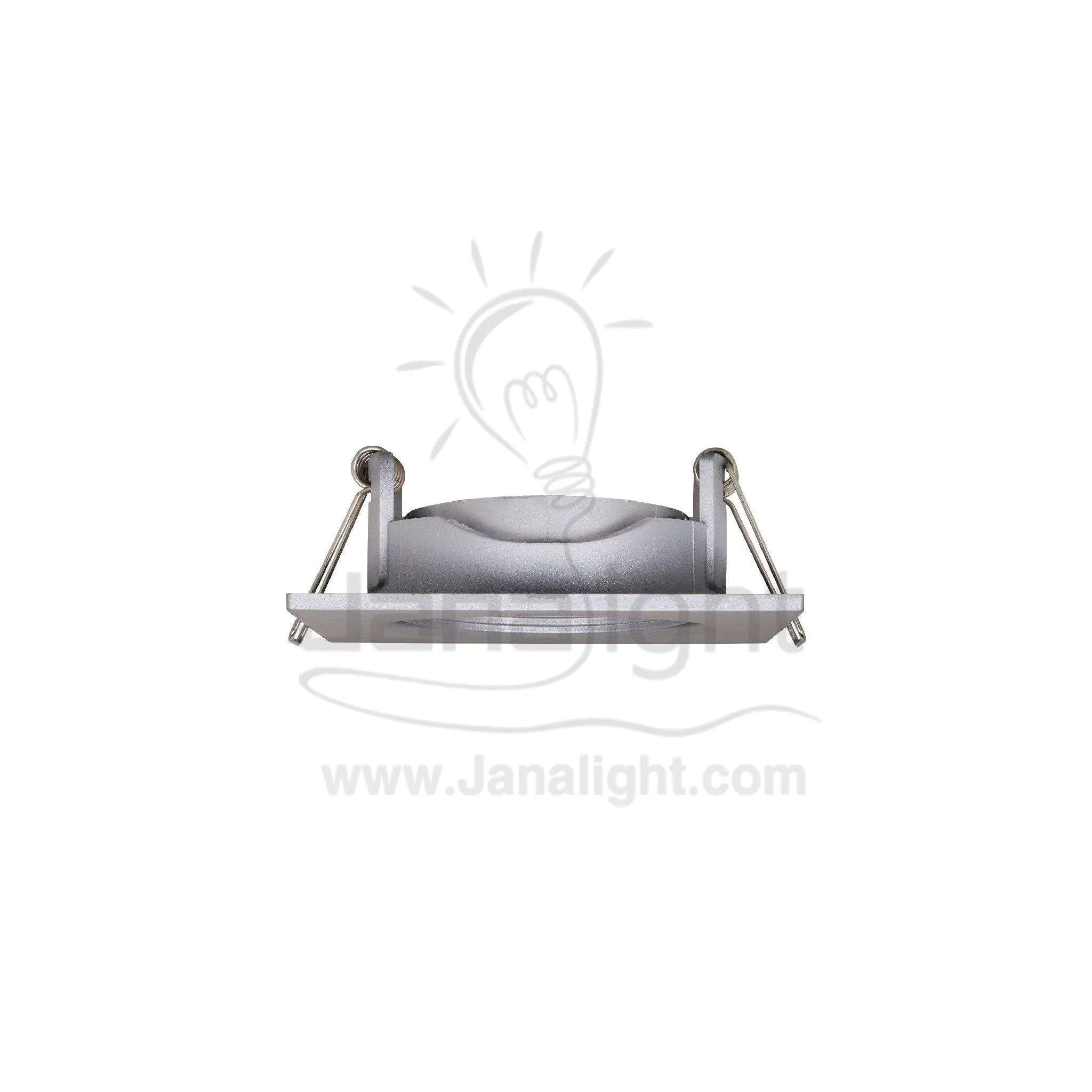 سبوت مربع فارغ بلاستك فضي متحرك مدرج بريق Bq 02 - 05Recessed Square Frame Silver Spotlight