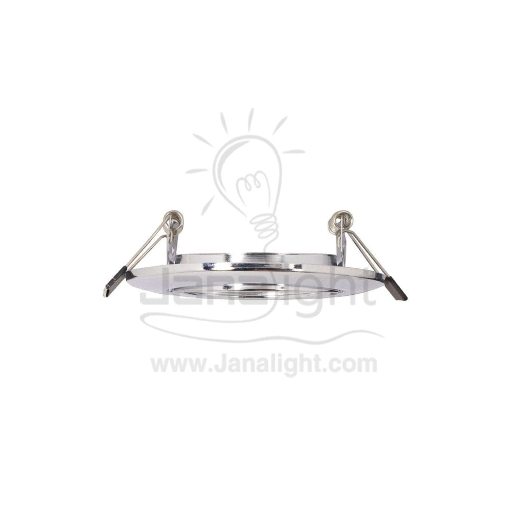 سبوت خفيف متحرك فضي لامع CH pivoting round recessed silver frame spotlight 9cm