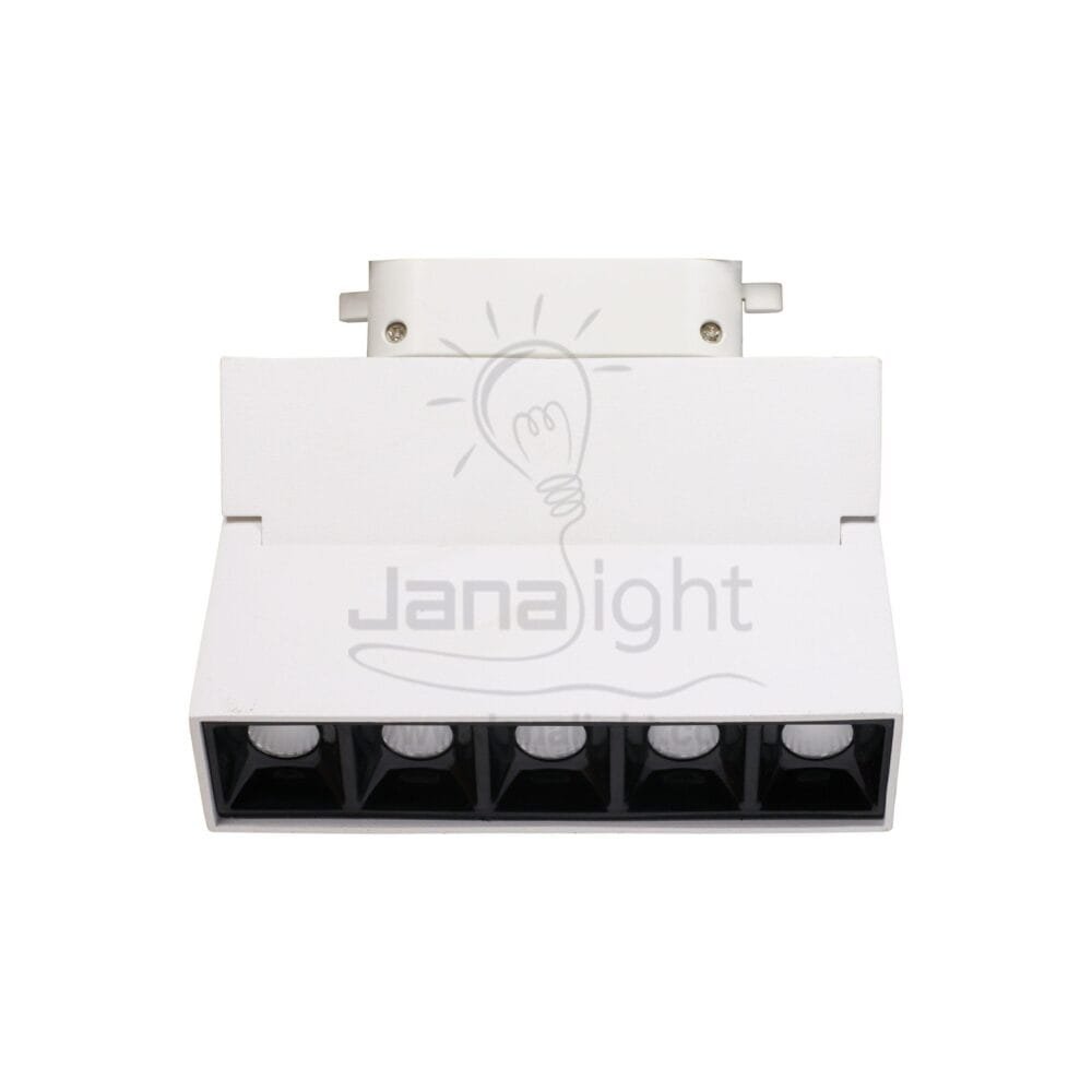 فريم سبوت تراك لينر ابيض وورم مستطيل 5 عدسة 10 وات 3510 White Warm Rectangle 5 Lenses 10 Watt Linear Track Light Spot