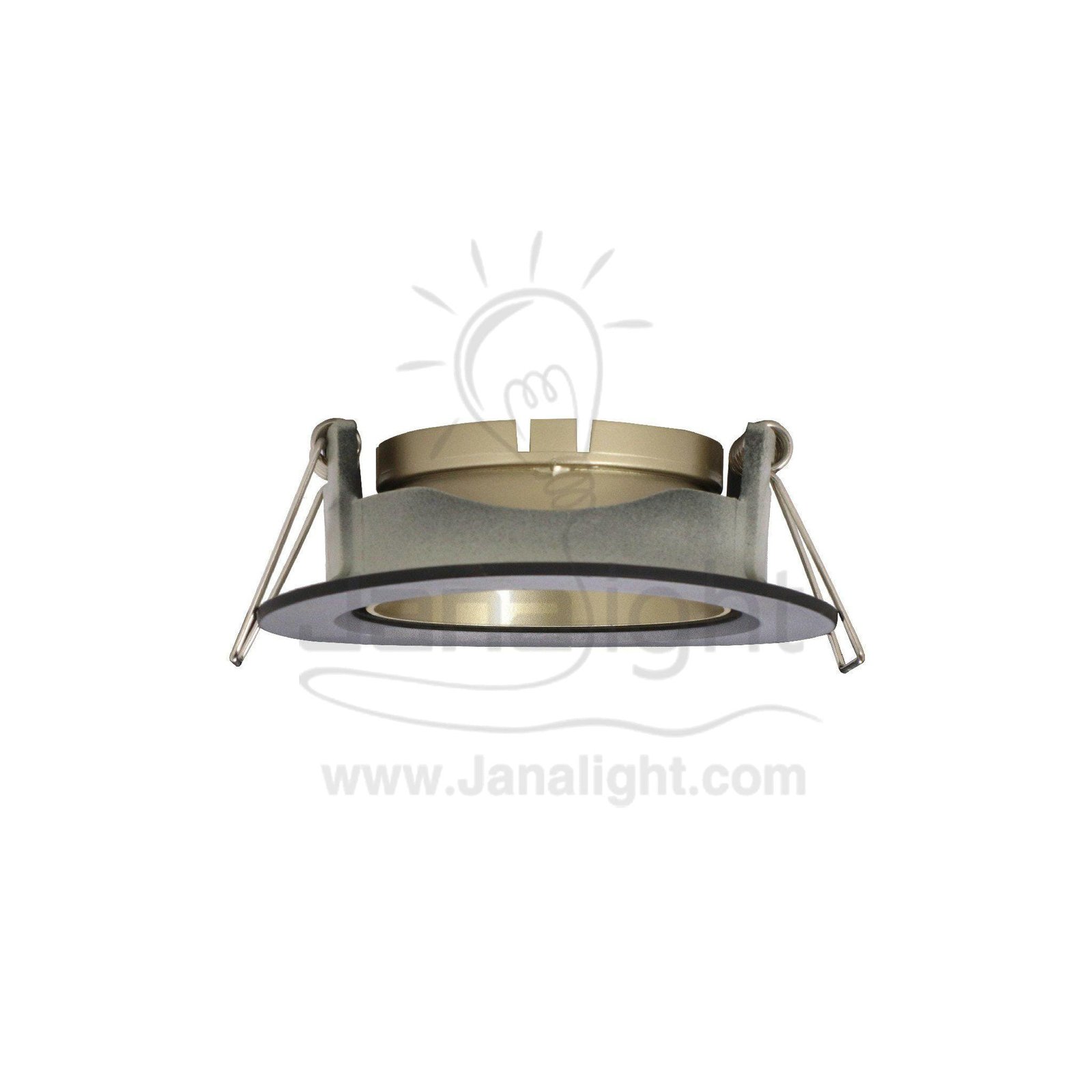 سبوت مدور متحرك فارغ ناعم كونو اسود - شامبين بريق BQ-02-18 pivoting round recessed black & champagne frame spotlight 9 cm