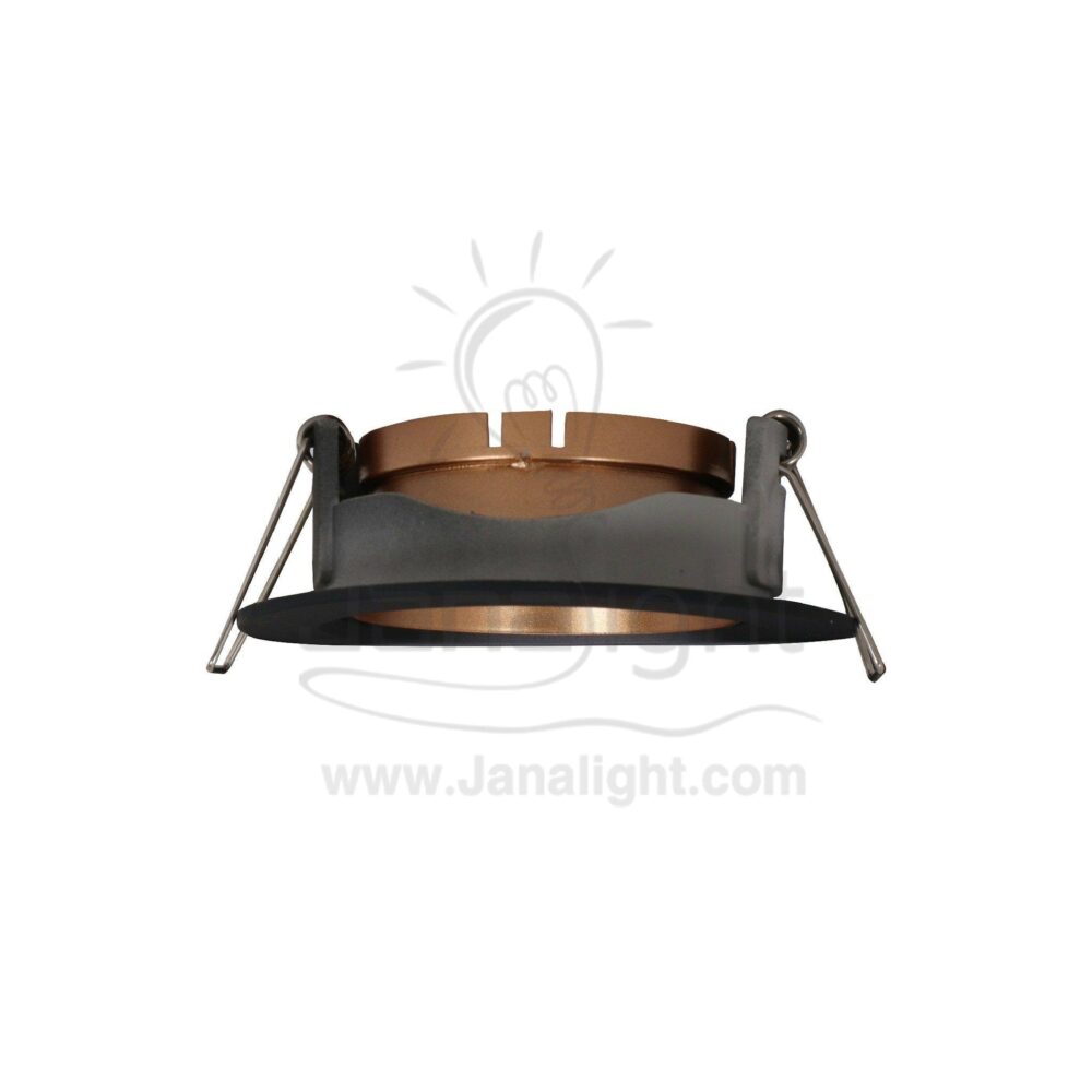 سبوت مدور متحرك فارغ ناعم كونو اسود نحاسي بريق BQ-02-18 Recessed round tiltable black and copper frame spotlight