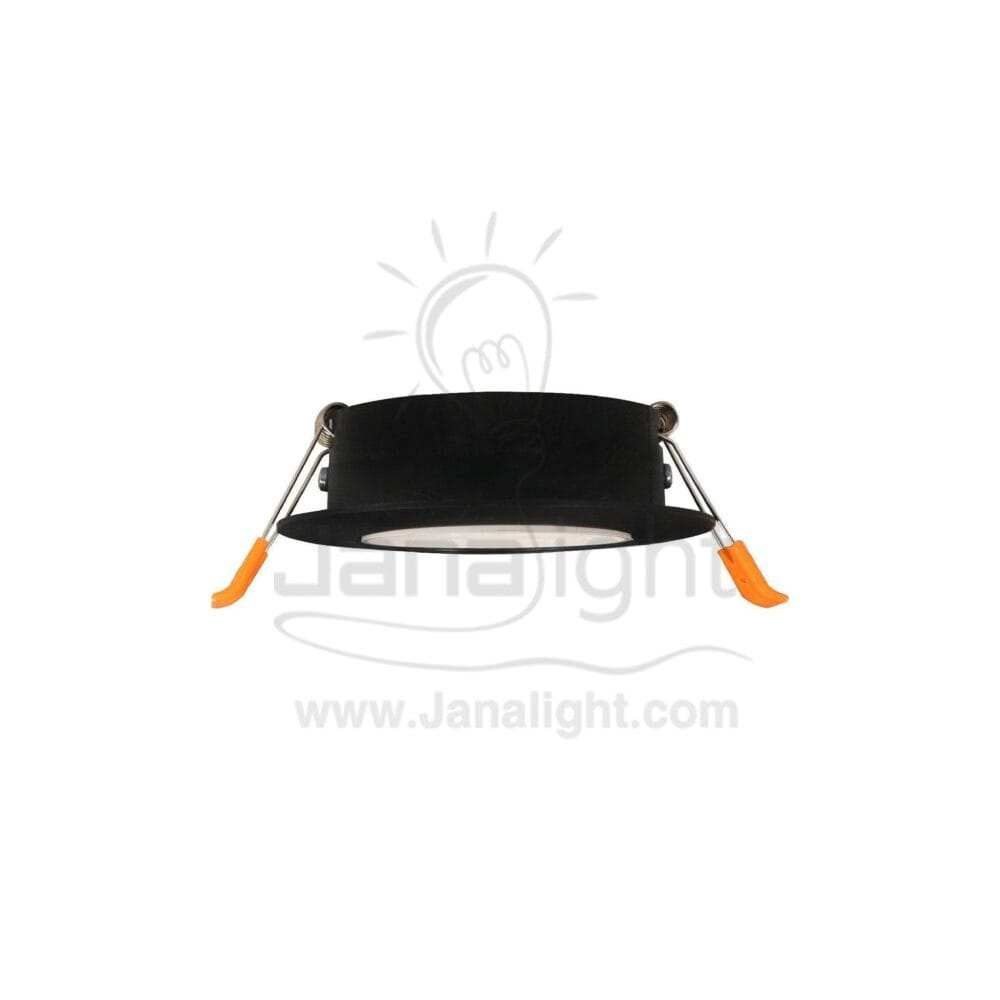 سبوت فارغ 7.5 مدور بلاستك اسود x ابيض مدرج جنى لايت pivoting recessed round white & black frame downlight 9 cm