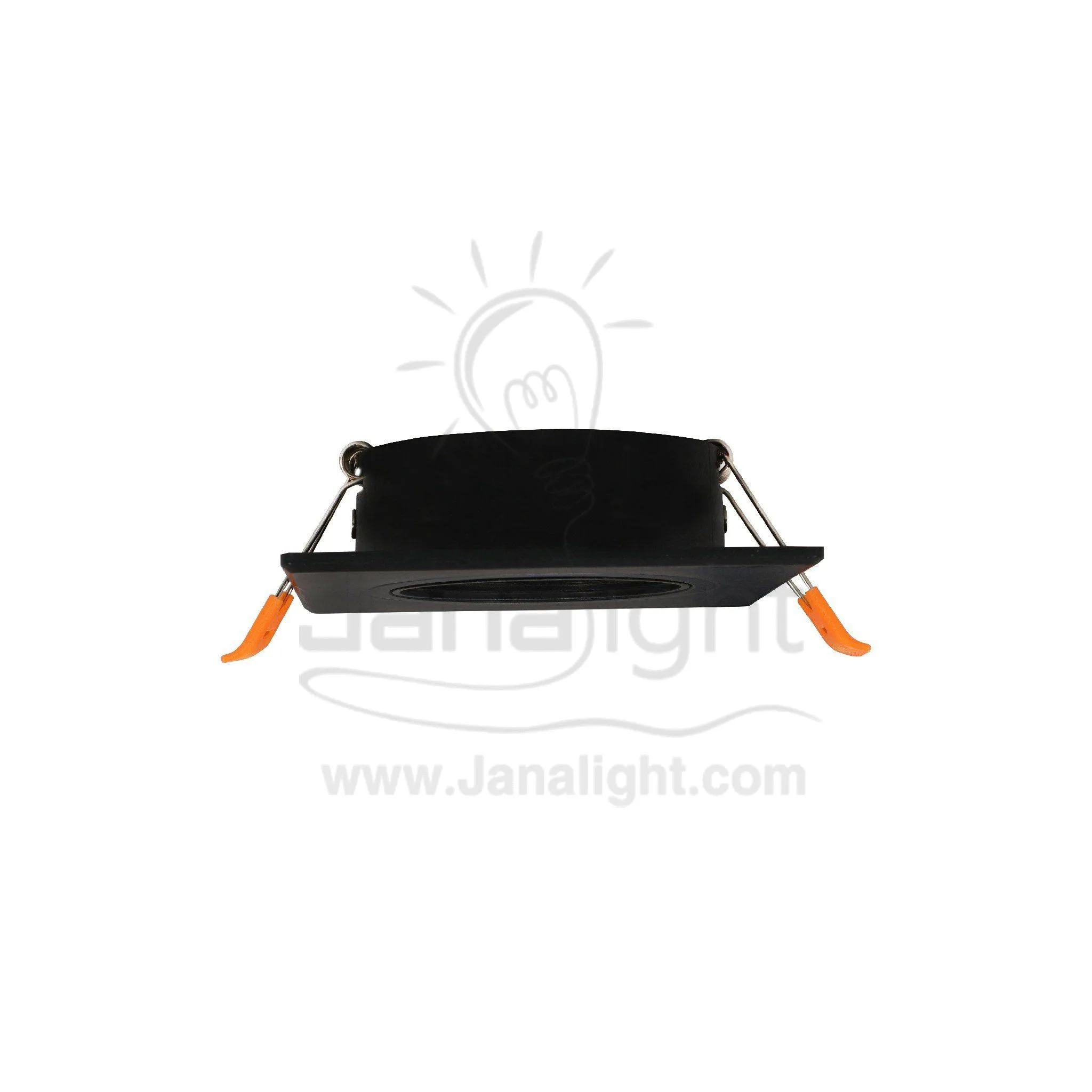 سبوت فارغ 7.5 مربع بلاستك اسود X اسود مدرج جنى لايت Pivoting Black &Amp; Black Plastic Recessed Frame Spotlight 9Cm