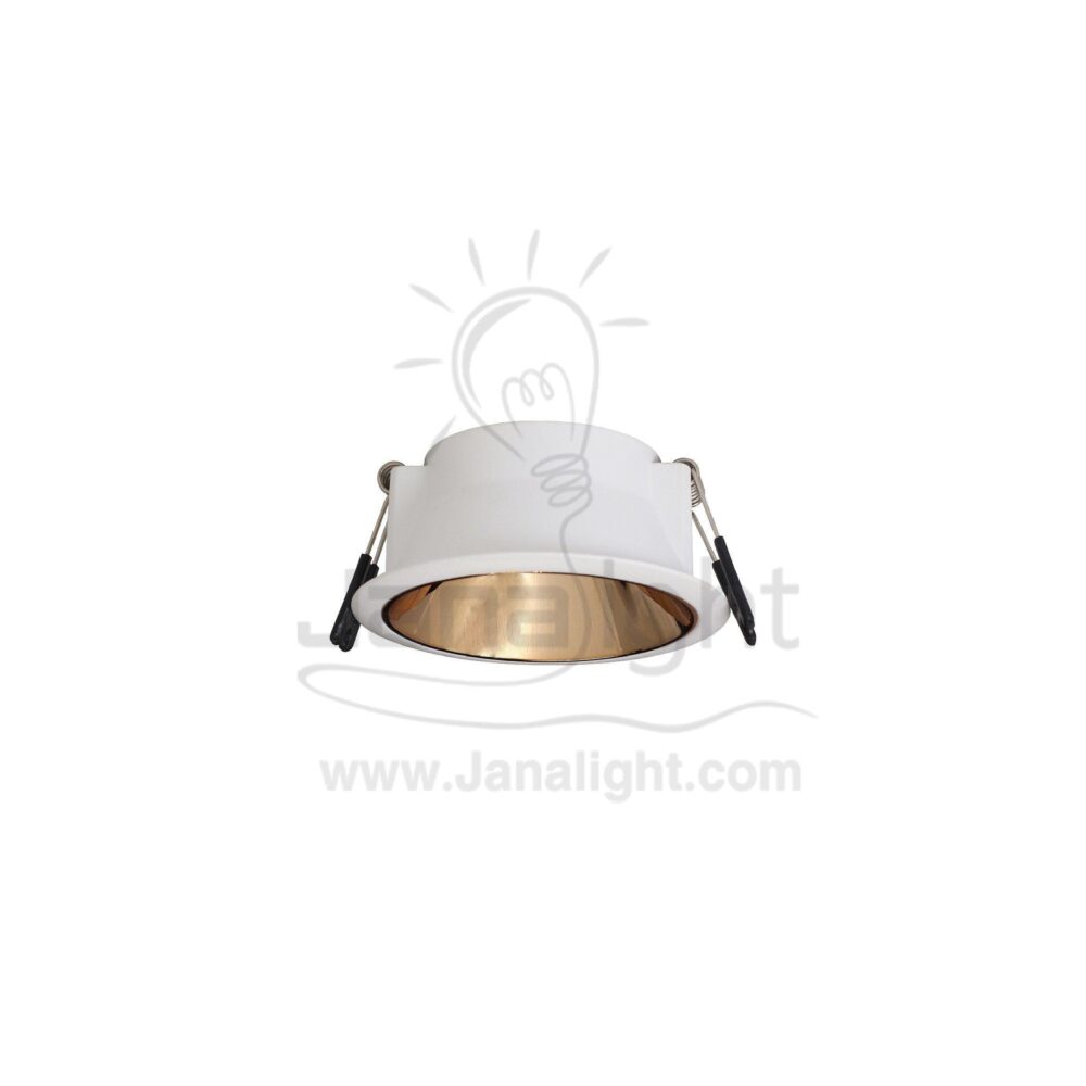 سبوت لايت فارغ 7.5 سم مدور لوكس ابيض نحاسي لامع Round Shiny Copper/White 7,5 Lux SpotLight Frame