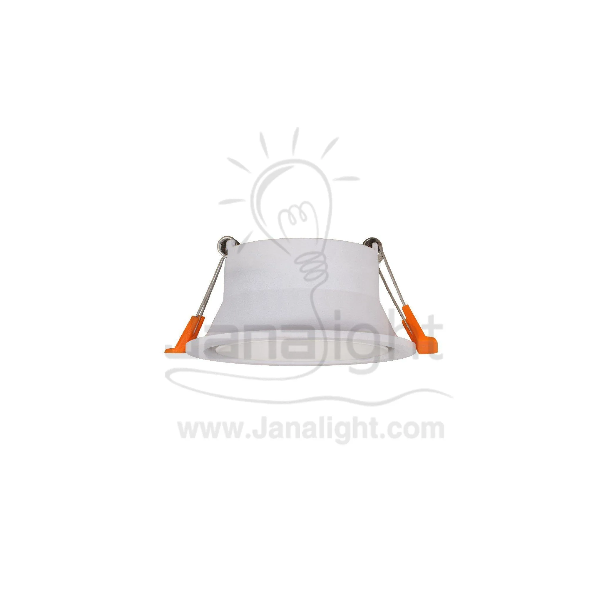 سبوت لايت فارغ مجوف ببيت نور مدور ابيض Round Hollowed White Mc Spotlight Frame