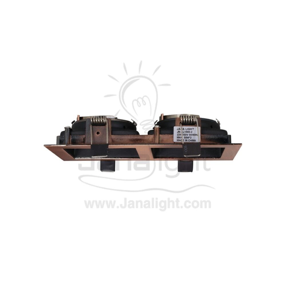 جسم سبوت لايت 2 عين ميتال مربع غاطس نحاسي اسود Double Square Metallic Copper/Black SpotLight Frame