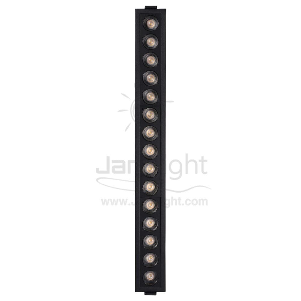 سبوت لينر مستطيل 30وات 15عدسة وش 41.5سمx4.5سم اسود وورم جنى لايت GS-15T linear light 30watt 15 Eye black warm