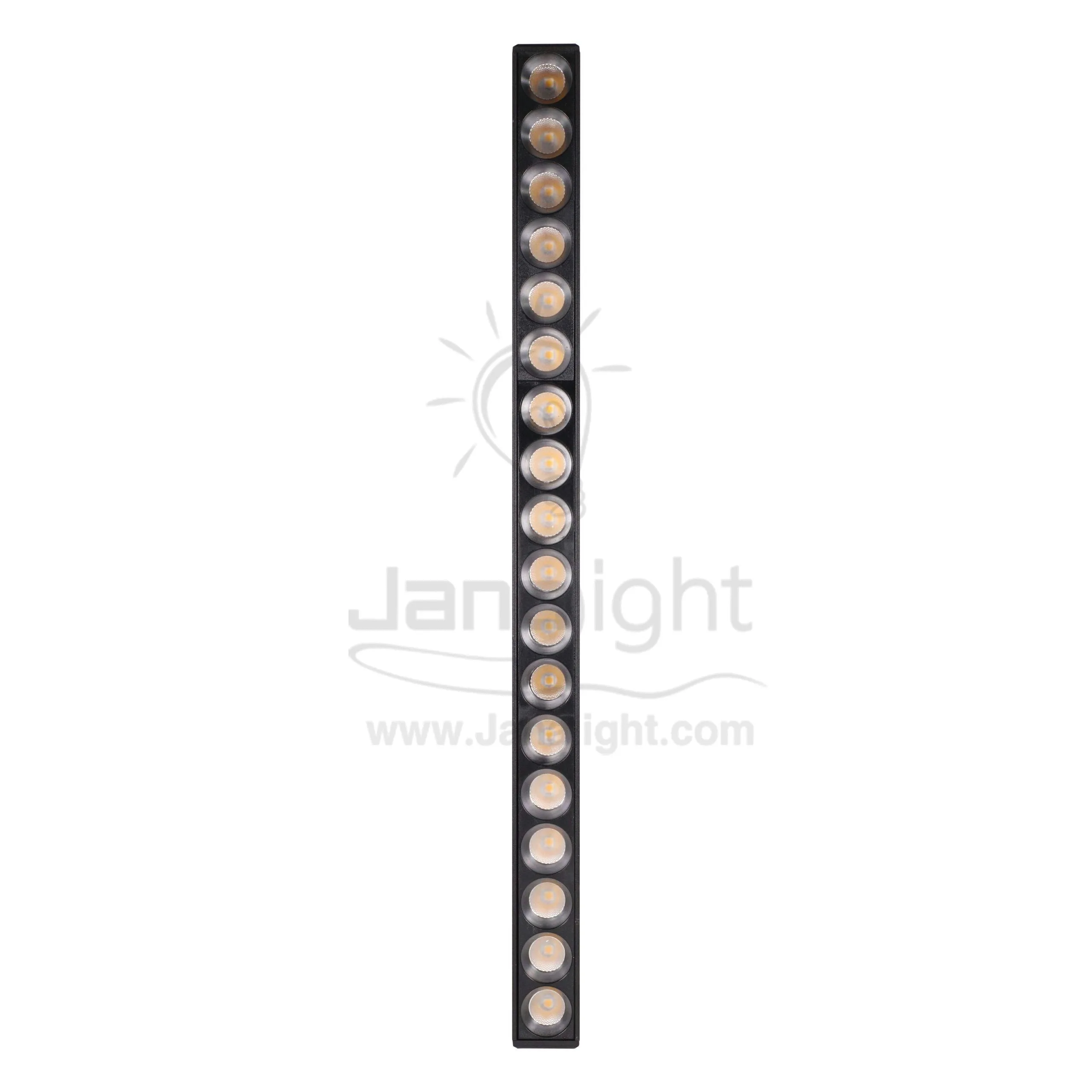 كشاف تراك لايت ماجنتك اسود مستطيل 18 عدسة جنى لايت Jn-730 وورم V-Dc48 18 وات 33 سم Magnetic Track Spotlight Cylindrical 18 Watt Black Warm