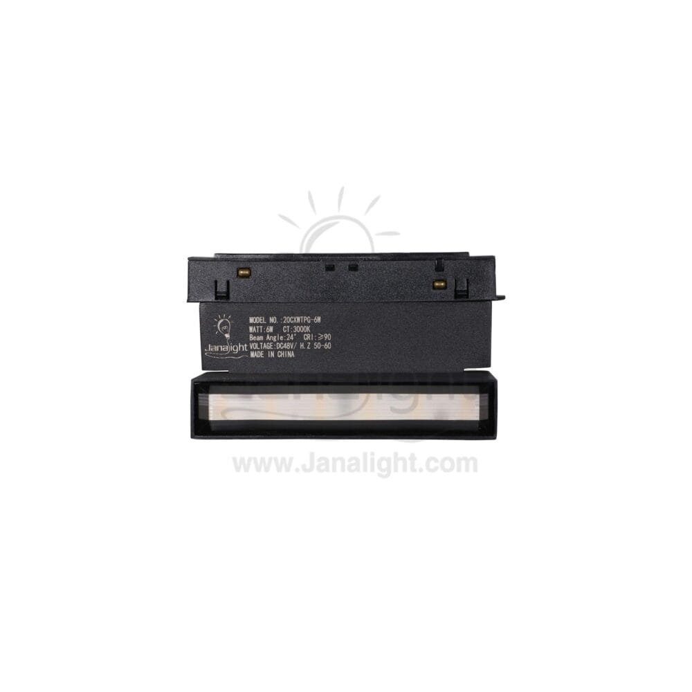 كشاف تراك لايت ماجنتك اسود مستطيل متحرك مسنفر 6وات جنى لايت JN-741 وورم V-DC48 11.5 سم LED magnetic track moving 6 watt black warm