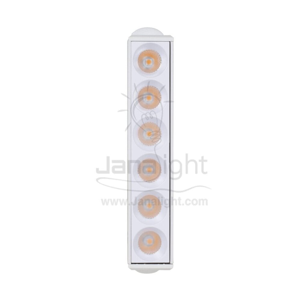 كشاف تراك لايت ماجنتك ابيض بروفايل مستطيل 6عدسة 6 وات 12سم وورم FN 707 جنى لايت magnetic track rectangular 6 watt white warm