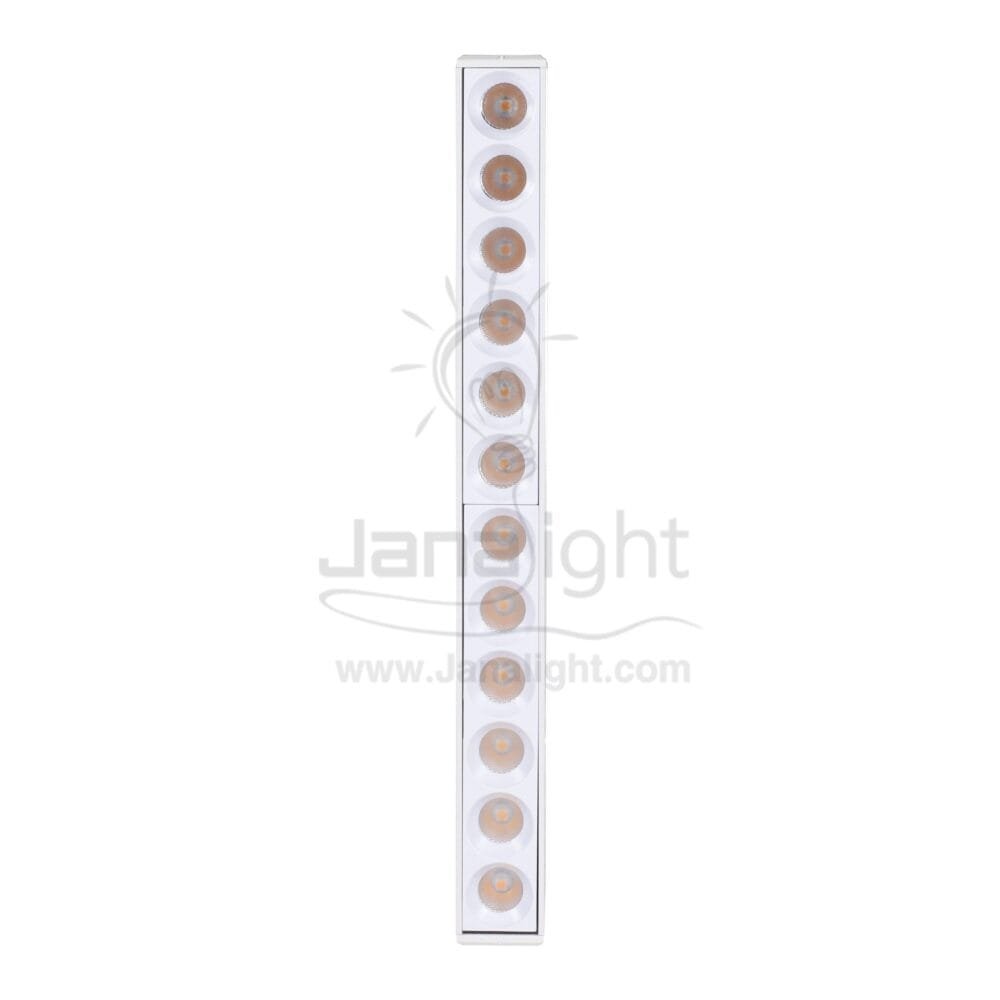 كشاف تراك لايت ماجنتك ابيض بروفايل مستطيل 12عدسة 12 وات 22سم وورم FN 708 جنى لايت magnetic track rectangular 12 watt white warm
