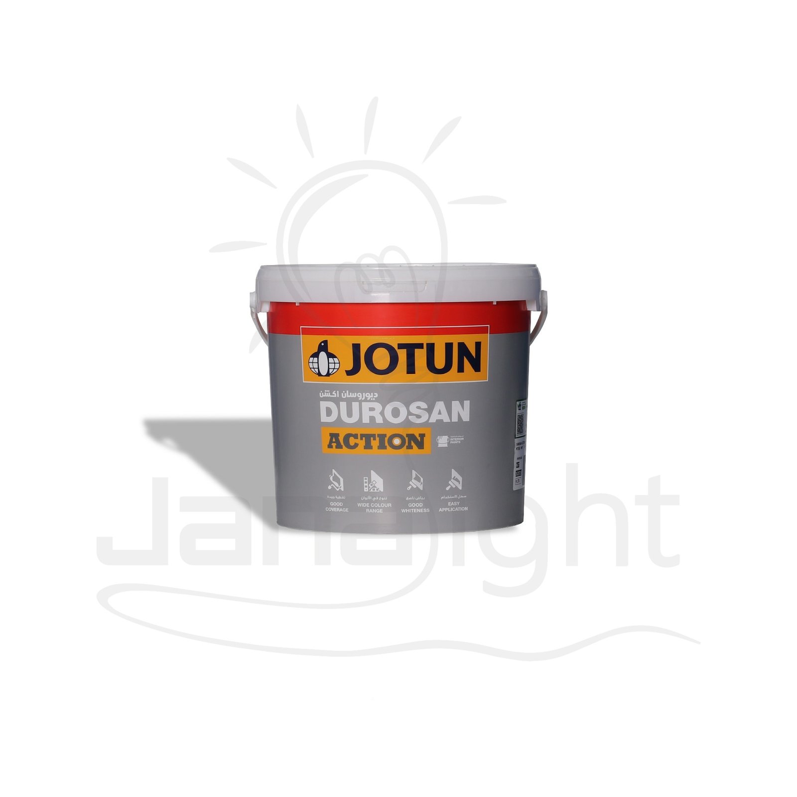بستلة دهان اكرليك مائي ابيض مط 9 لتر ديوروسان اكشن جوتن Jotun durosan action internal paints White 9L