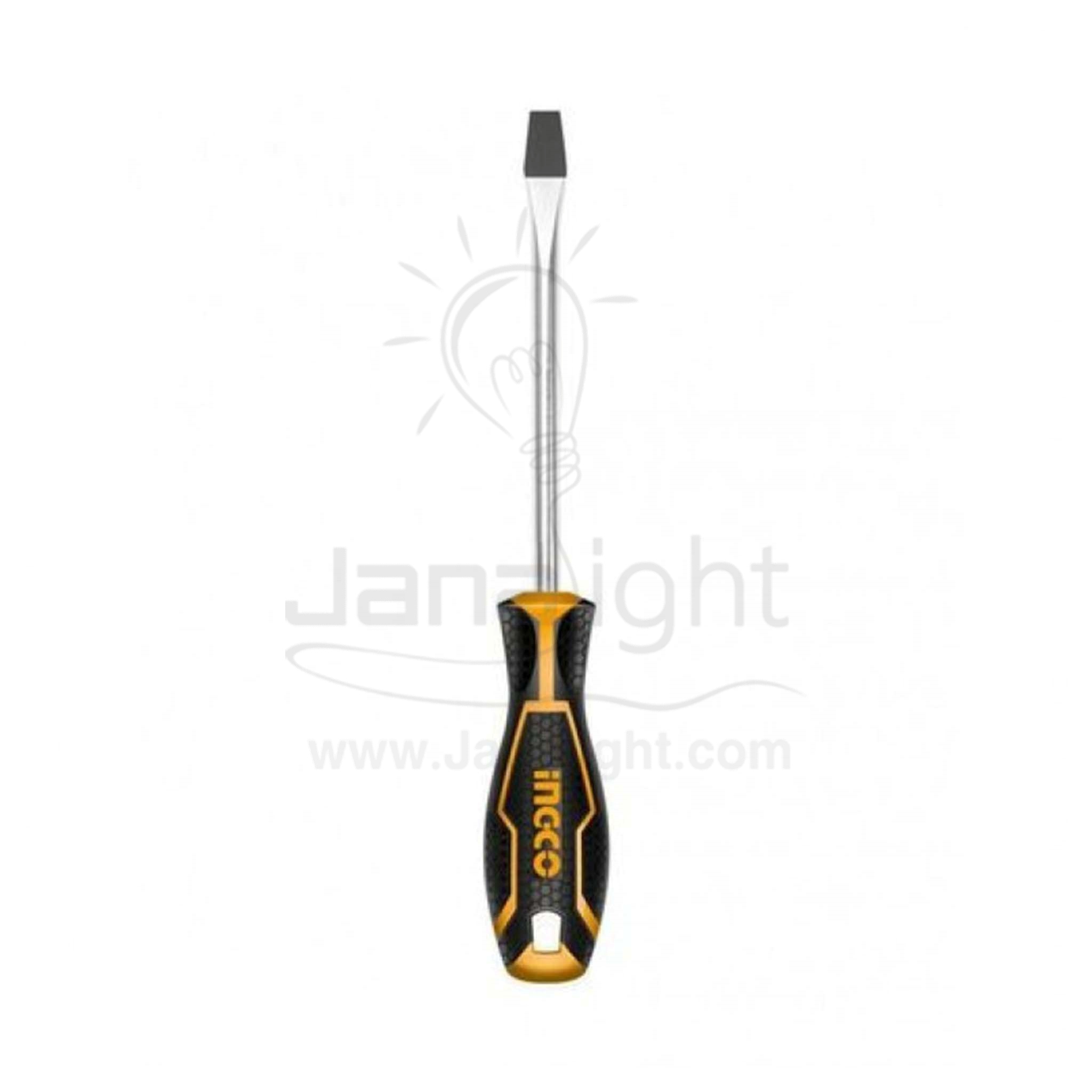 مفك عادي 5 بوصة اصفر انكو HS586125 Standard tip screwdriver 5 inches ingco