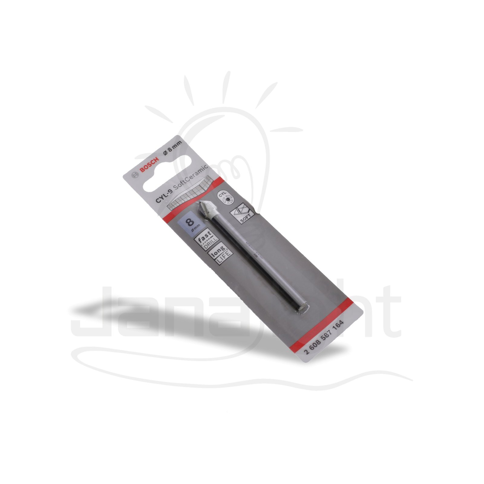 بنطة شنيور سيراميك 8 مم p587.164 بوش Bosch Pro Tile Cyl-9 Ceramic Drill - 2608587164