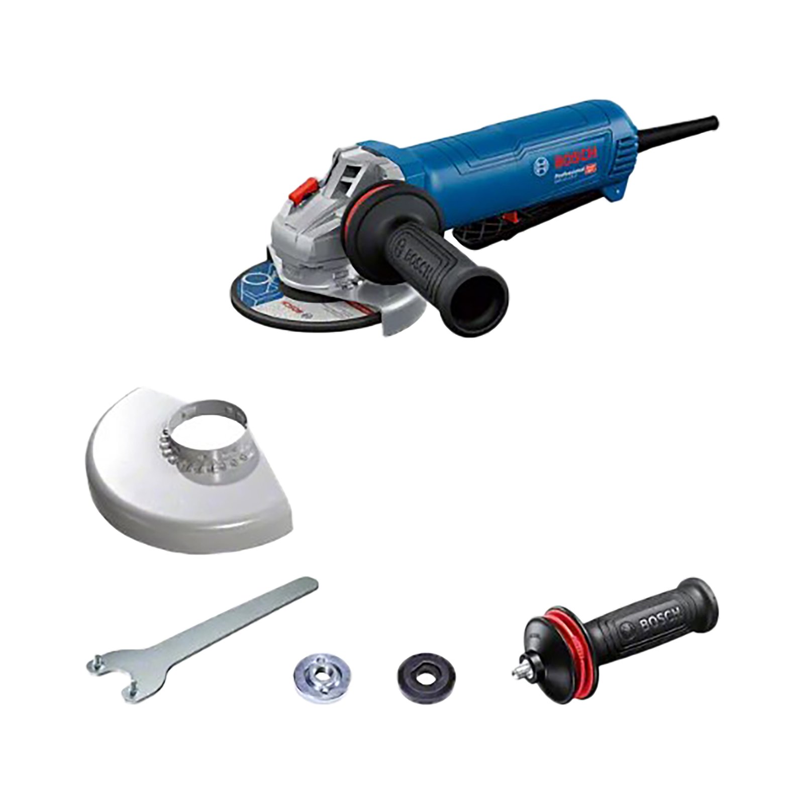 صاروخ تجليخ و قطعية 5 بوصة 1200 وات 2800 – 11500 rpm لفة في الدقيقة p 06013A6220 بوش 5 inch 1200 W Angle Grinder 2800–11 500 RPM – BOSCH-06013A6220