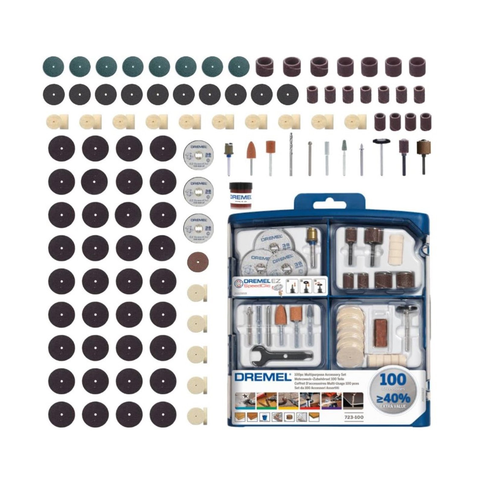 طقم الملحقات التركيبية متعددة الأغراض 100 قطعة Bosch 2615S723JA Multi-Purpose Assembly Accessories Set 100 Pieces Bosch 2615S723JA