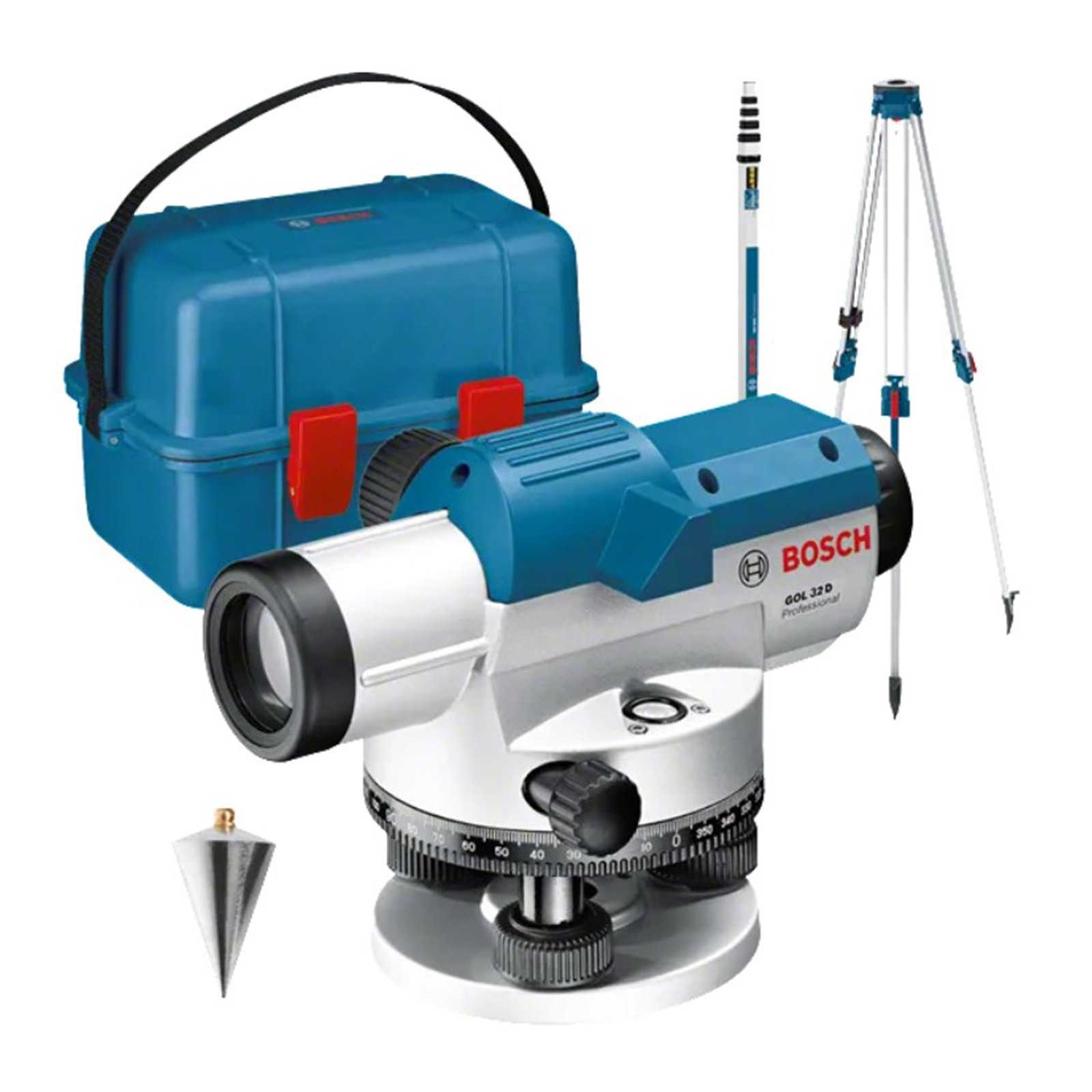 ميزان قامة قوة التكبير 32 X دقة القياس 1 Mm At 30 M نطاق العمل 120 M Bosch 0601068502 Automatic Level 32X Magnification Accuracy 1Mm At 30M Range 120M Bosch 0601068502