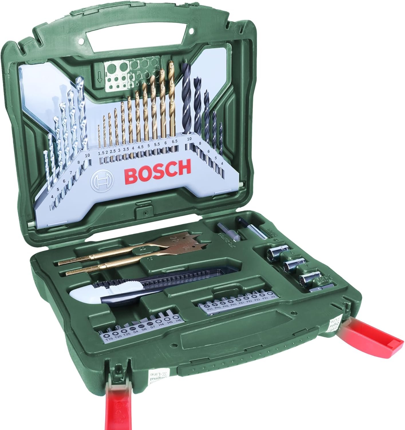 طقم بنط و اللقم و سنون المفكات 50 قطعه P 2607.019.327 بوش Drill bits, bits and screwdriver bits set 50-piece P 2607.019.327 Bosch