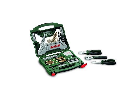 طقم بنط + بنسة ومفتاح فرنساوي وبنسة بوز 70 قطعة P2607.017.197 بوش Punch, pliers, adjustable wrench and needle-nose pliers set 70-piece P2607.017.197 Bosch