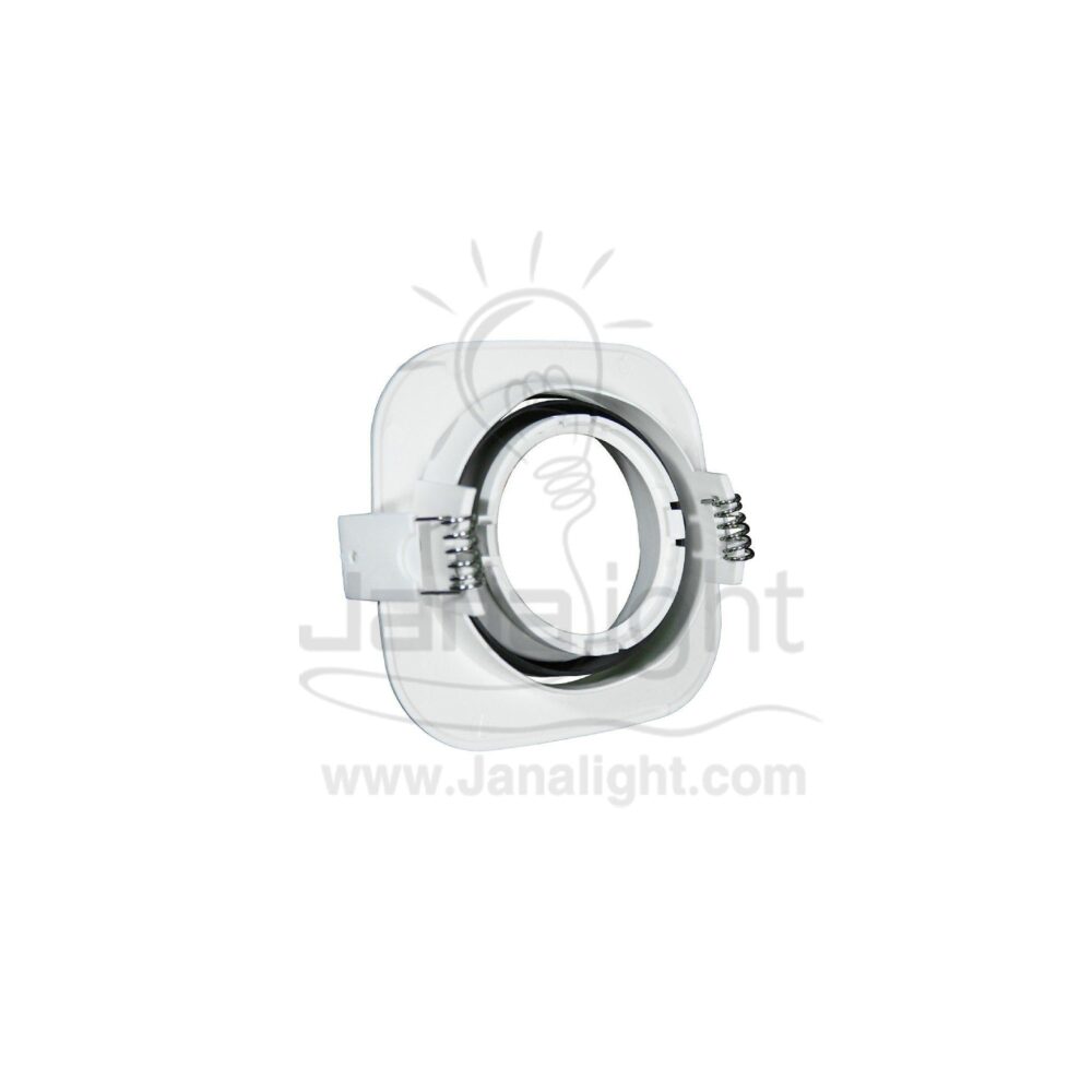 سبوت لايت مربع فارغ ابيض - اسود لميع Square White/Shiny Black SpotLight Frame